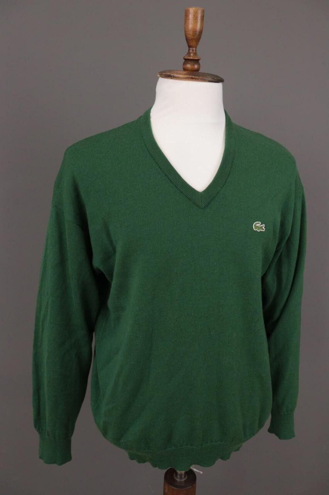 Lacoste Lacoste Green V-Neck Wool Jumper Sweater Size 7 / XXL Size US M / EU 48-50 / 2 - 5 Thumbnail