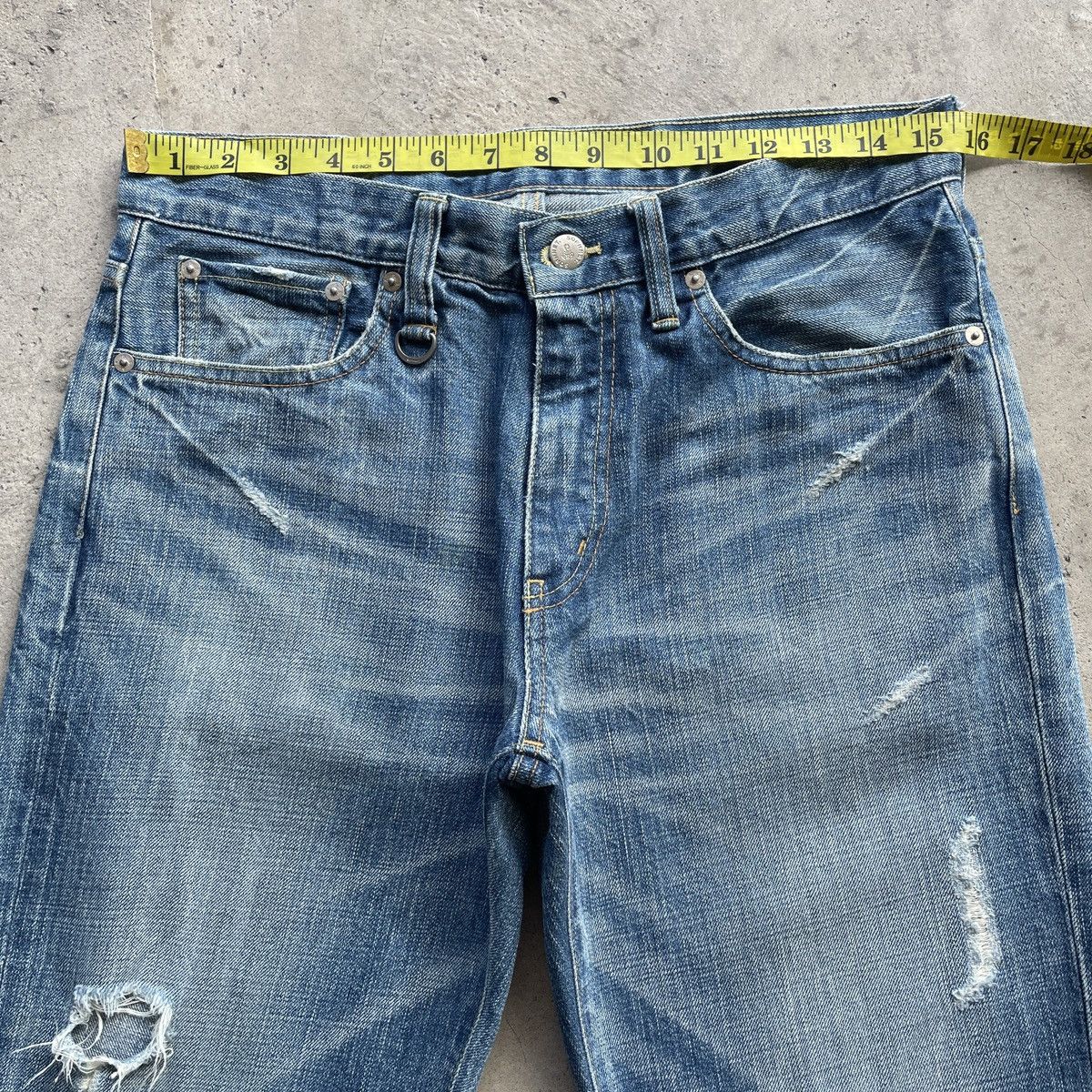 Japanese Brand Vintage Sophnet. Japan Faded Storm Distressed Jeans Pants Size US 31 - 6 Thumbnail