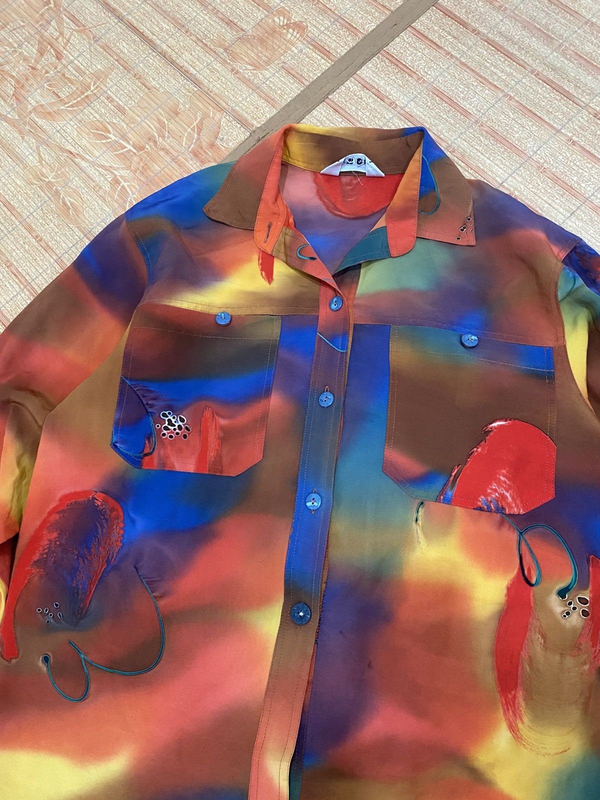 Yohji Yamamoto Japanesebrand silk shirt printed yohji avantgarde AA0148 Size US M / EU 48-50 / 2 - 2 Thumbnail