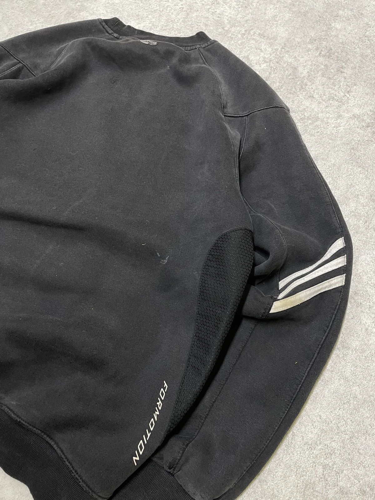 Adidas × Japanese Brand × Le Grande Bleu (L.G.B.) Distres sed Y2K Adidas Three-Stripe Black Sweatshirt Size US L / EU 52-54 / 3 - 20 Thumbnail