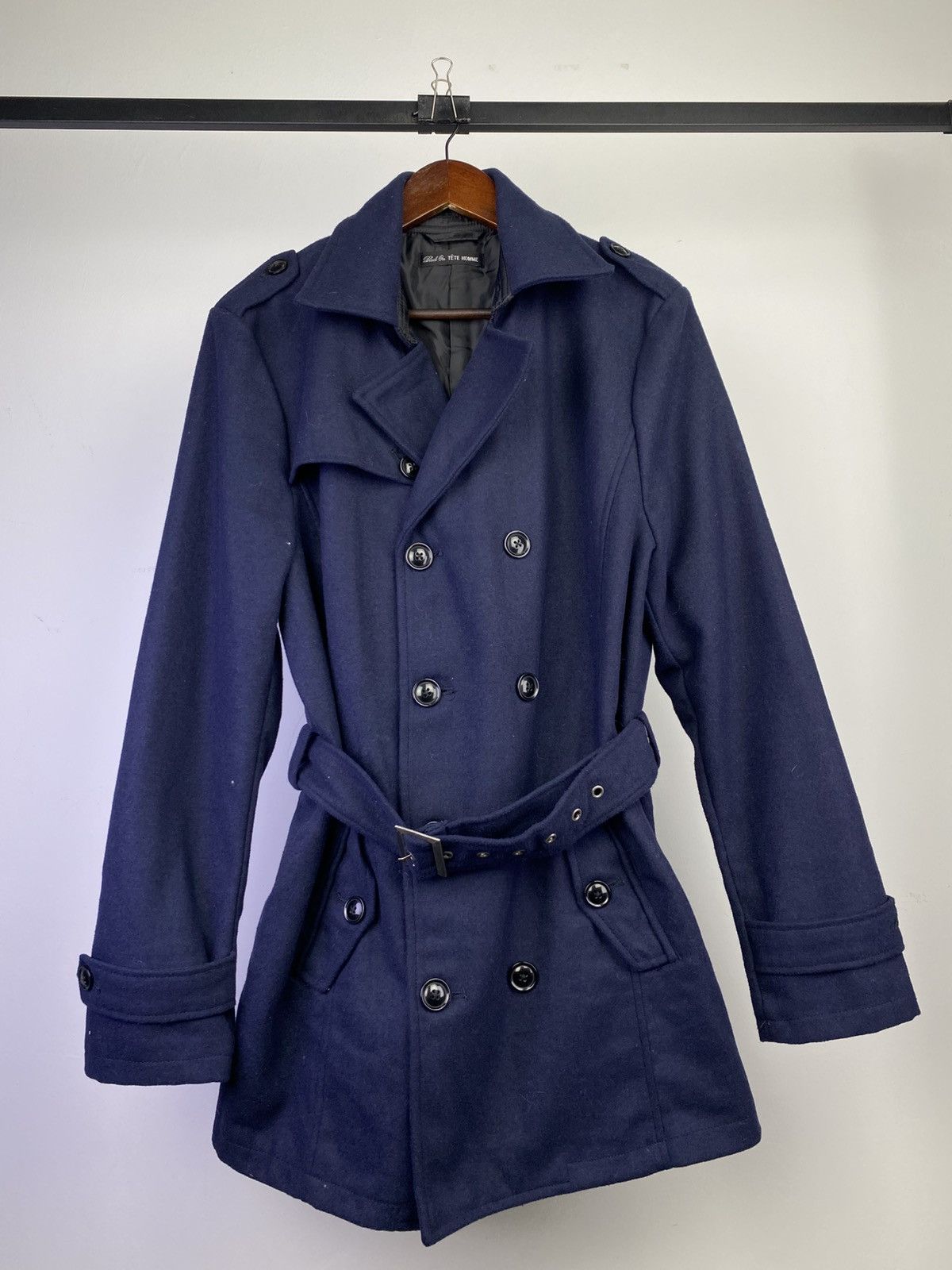 Tete Homme Tete Homme Double-Breasted Wool Trench Coat Japan Size XL / US 12-14 / IT 48-50 - 1 Thumbnail