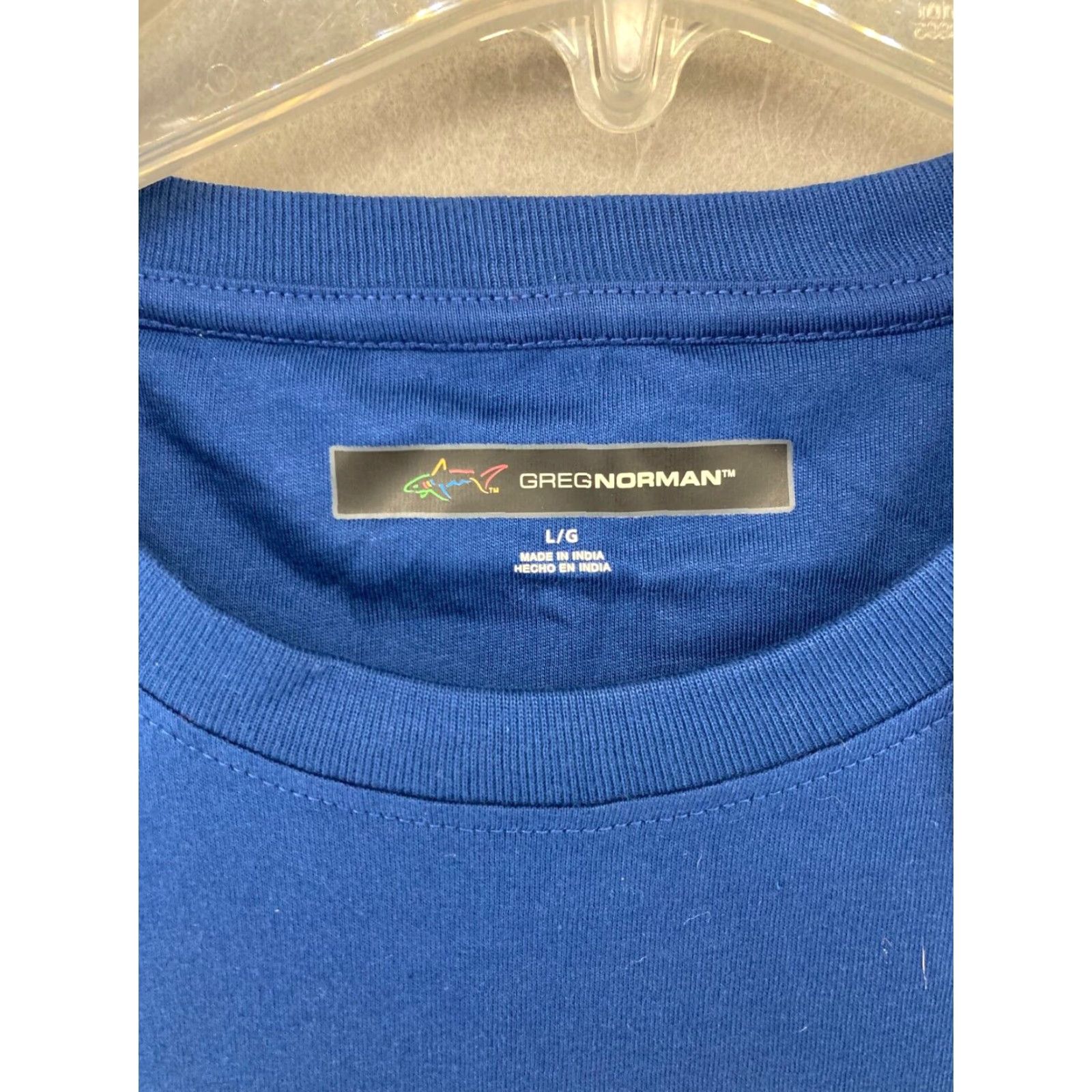 Vintage Greg Norman Men's T-Shirt Large Blue Solid Pocket Crew Neck Jersey Classic Sports Size US L / EU 52-54 / 3 - 7 Thumbnail