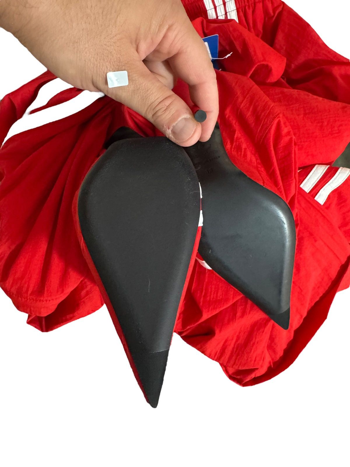 Adidas × Balenciaga Balenciaga x Adidas Red Track Pants with Heeled Boots Size 25" / US 0 / IT 36 - 24 Thumbnail
