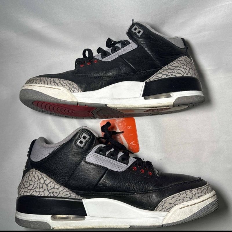 Jordan Brand × Nike Size 10 Air Jordan 3 Retro OG Black Cement 2024 Men's Shoes Size US 10 / EU 43 - 3 Thumbnail