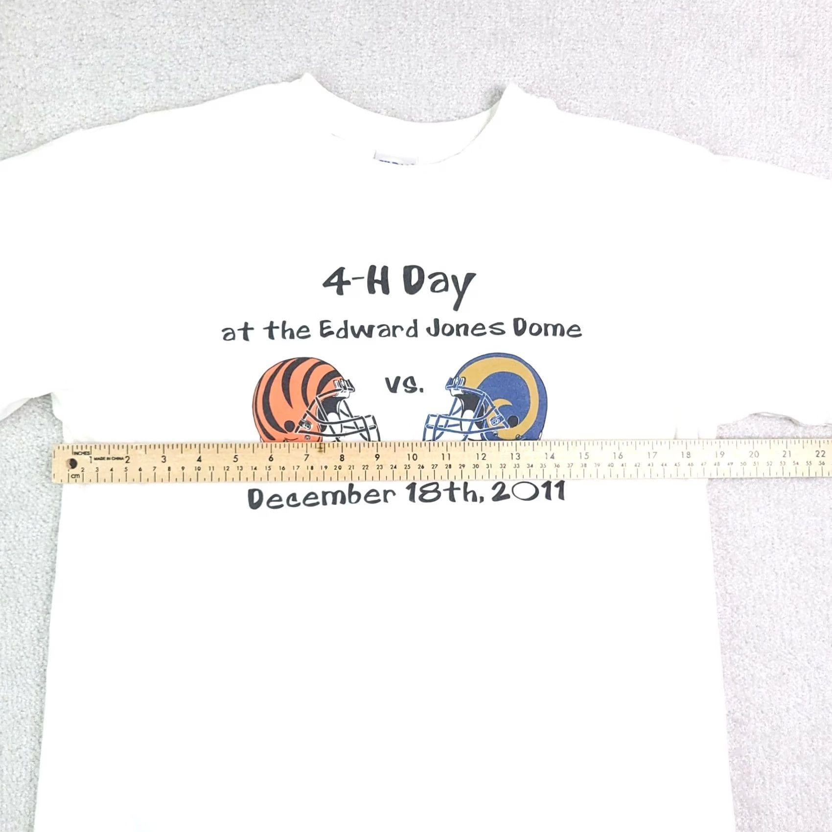 Gildan Gildan Heavy Cotton 4-H T Shirt Adult Medium White Rams NFL S/S Size US M / EU 48-50 / 2 - 4 Thumbnail