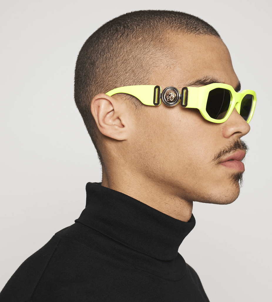 image of New Versace Ve4361 - 532187 Fluo Yellow Sunglasses, Men's