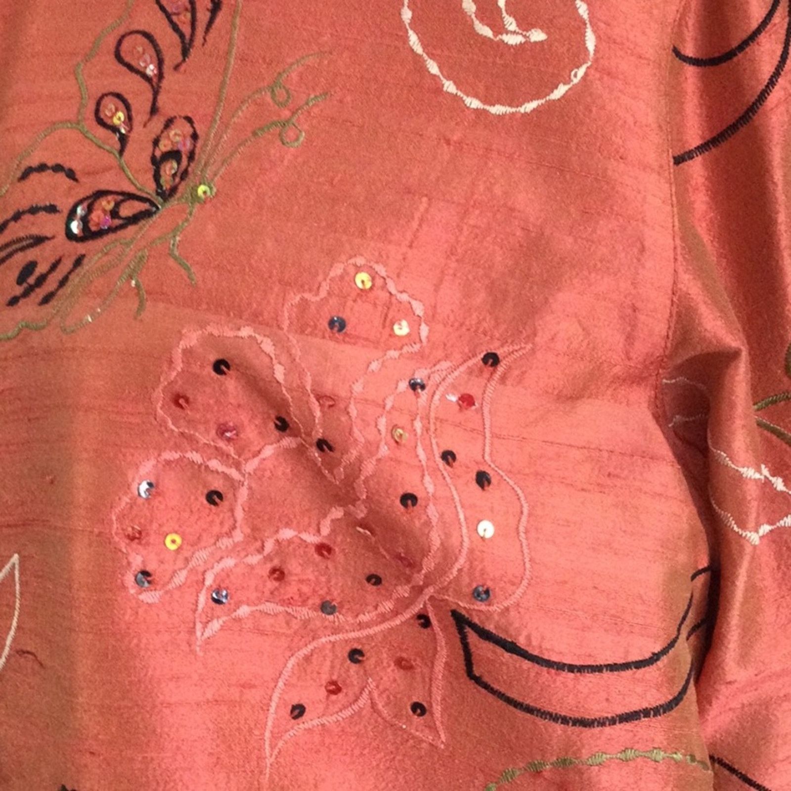 Other Yak Magik 100% Silk Embroidered Sequins Toggle Jacket M Size M / US 6-8 / IT 42-44 - 5 Thumbnail