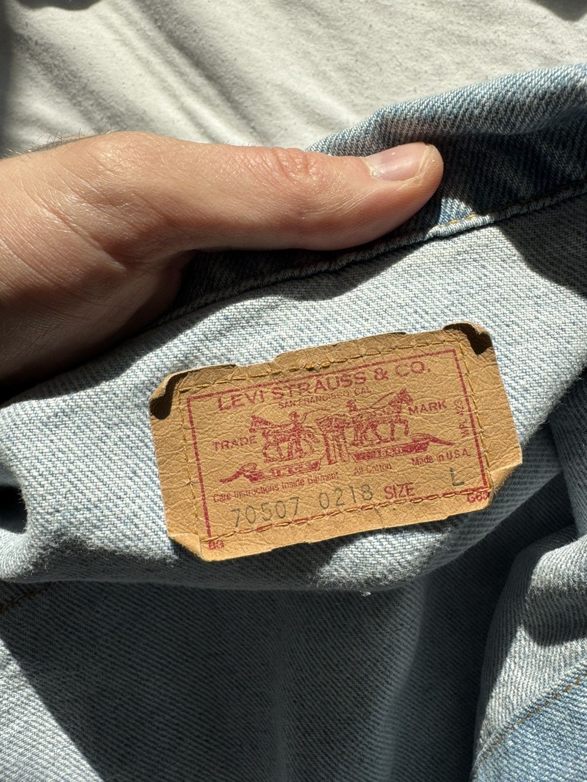 Levi's Levis Vintage Denim Trucker Jacket 70507 90s Made In USA Size US L / EU 52-54 / 3 - 4 Thumbnail