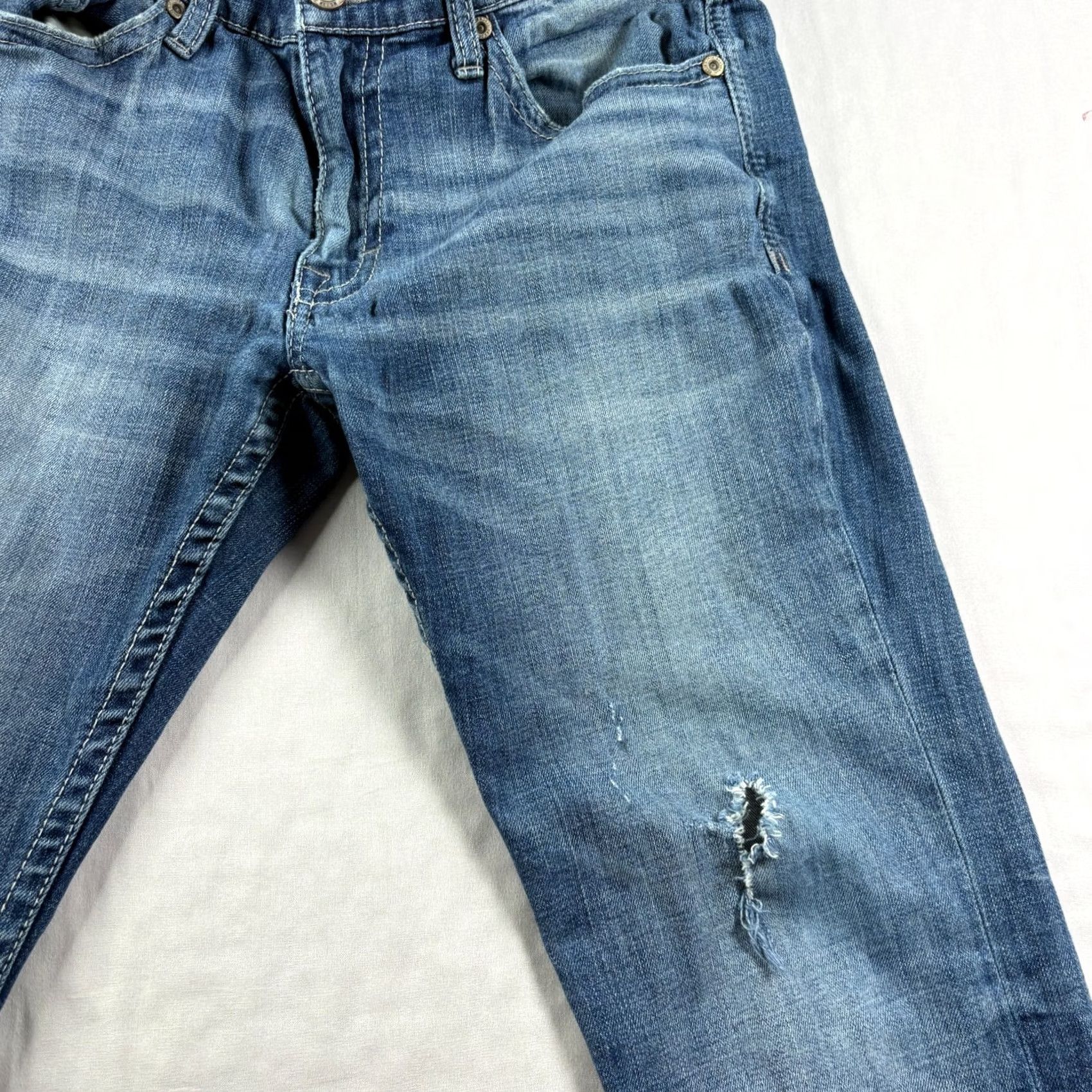 BKE BKE Jeans Mens 31x32 Blue Mason Tapered Distressed Denim Medium Wash Size US 31 - 2 Thumbnail