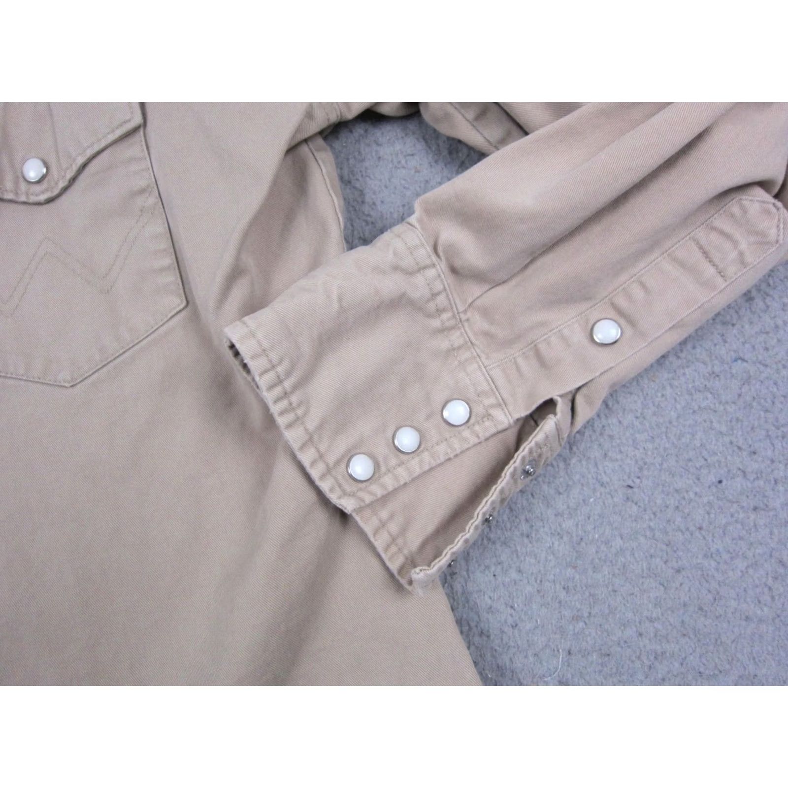Wrangler VINTAGE Wrangler Shirt Womens L Brown Pearl Snap Western Cowboy Rodeo Canvas Size L / US 10 / IT 46 - 5 Thumbnail