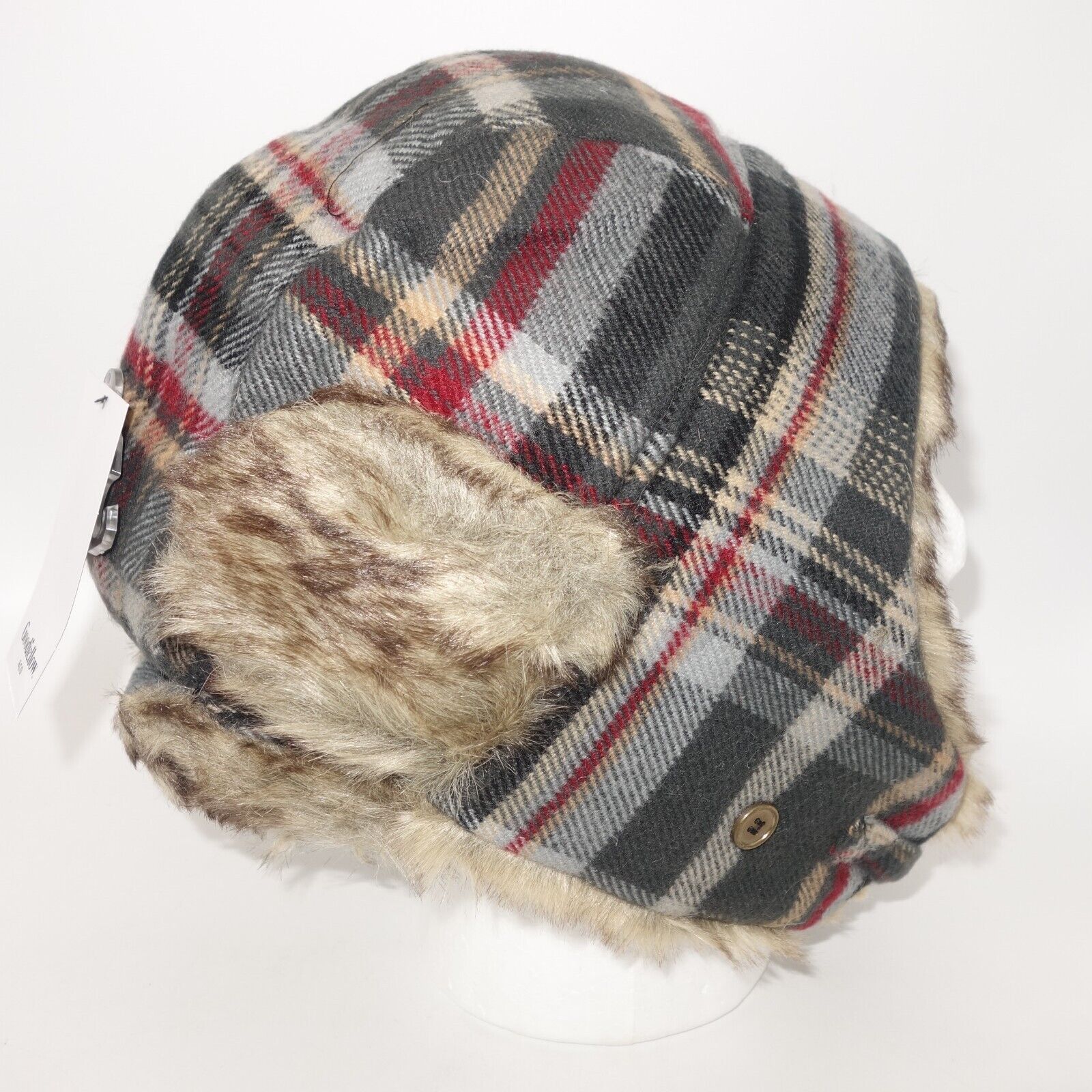 Other NEW Goodfellow & Co Men's Plaid Faux Fur Trapper Winter Hat Size ONE SIZE - 3 Thumbnail