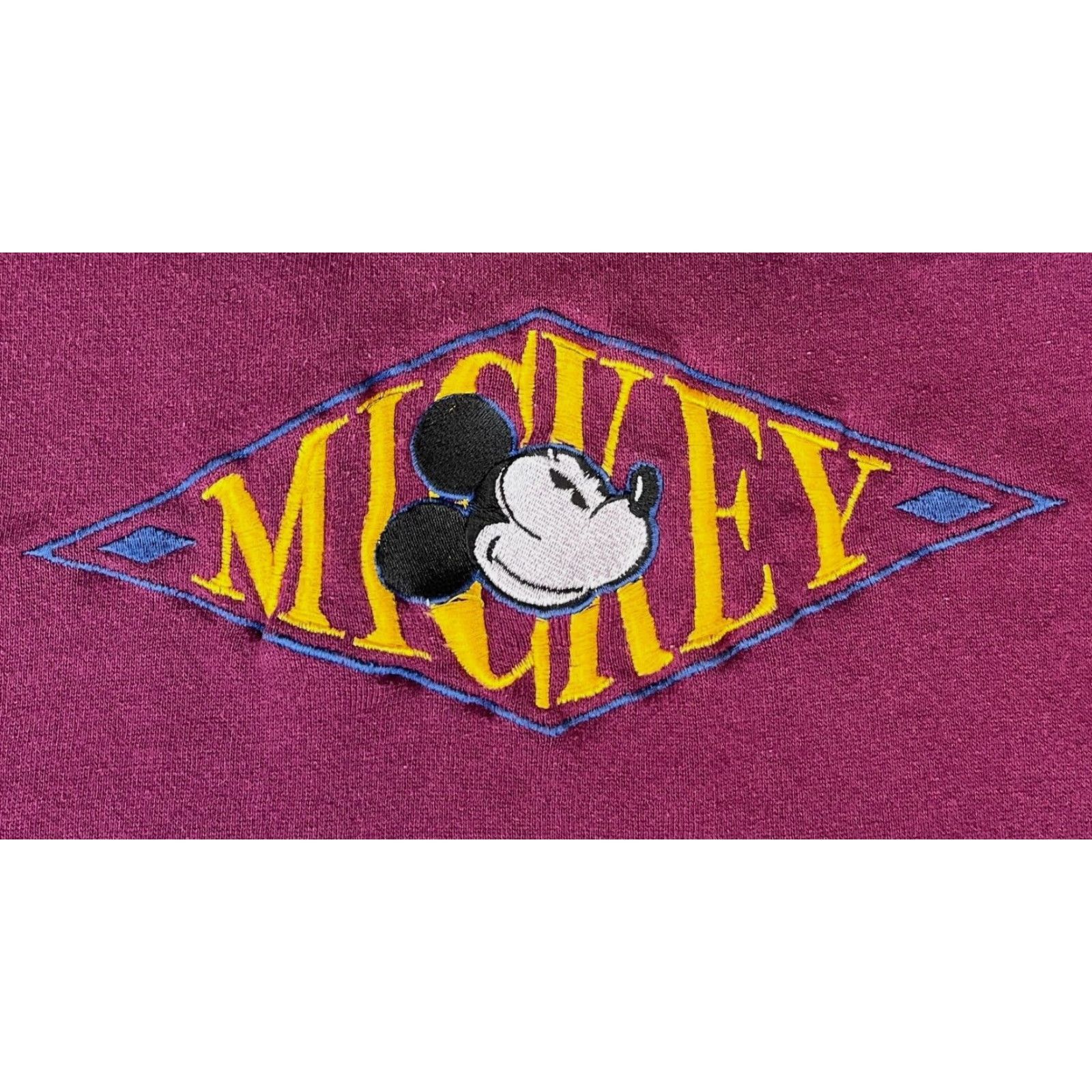 Mickey & Co. Mickey & Co. Men's Vintage Crewneck Sweatshirt Adult L Maroon Embroidered Mickey Mouse 90s Cartoon Made in USA Size US L / EU 52-54 / 3 - 3 Thumbnail