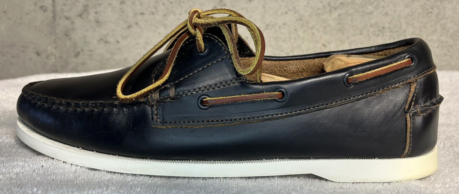 Allen Edmonds Allen Edmonds "MARITIME" Dark Navy Leather Boat Shoes 11D Size US 11 / EU 44 - 6 Thumbnail