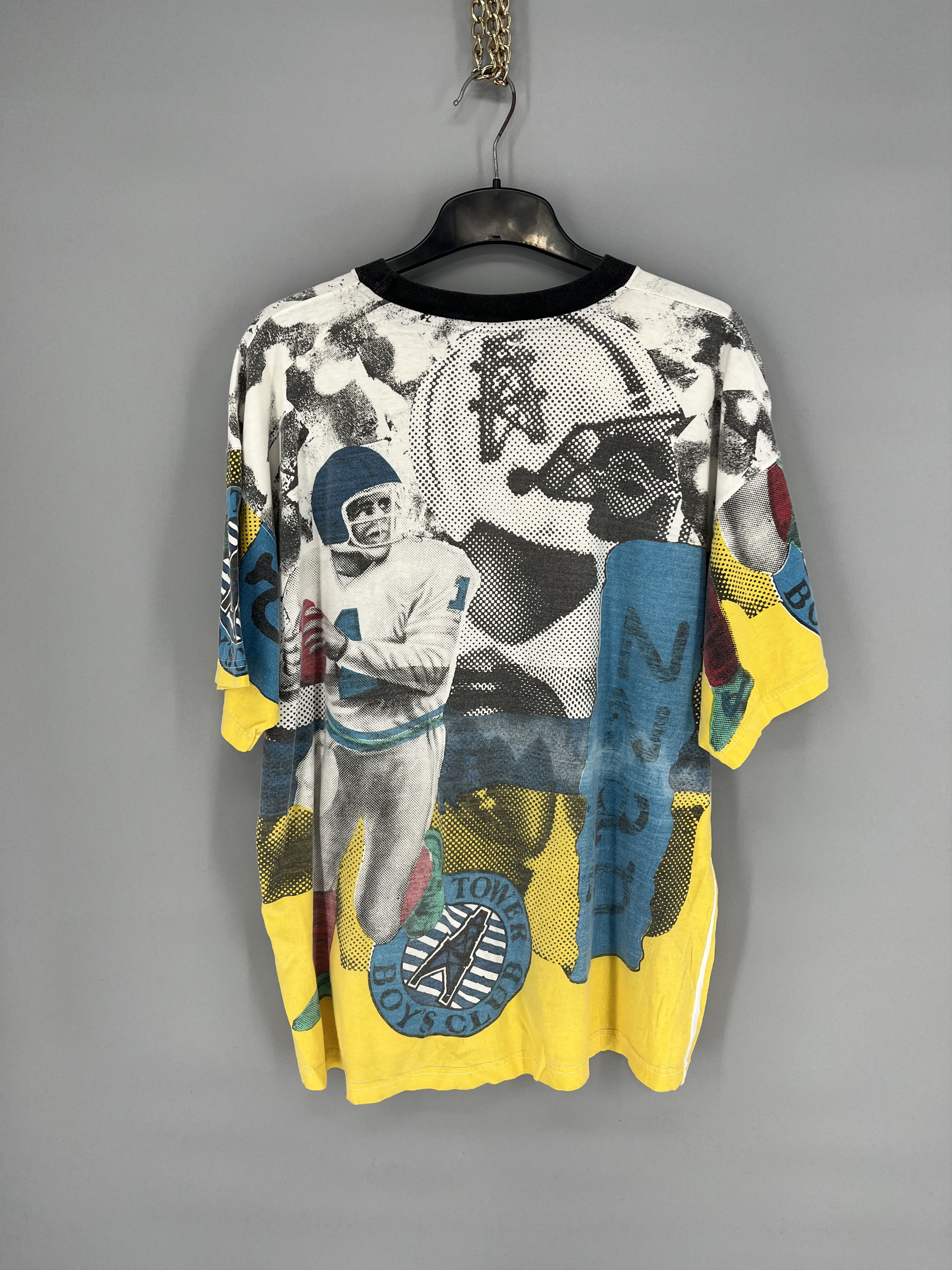 NFL × Sports Specialties × Vintage Vintage 90s NFL American Football Tower Boys fullprint tees Size US XL / EU 56 / 4 - 12 Thumbnail