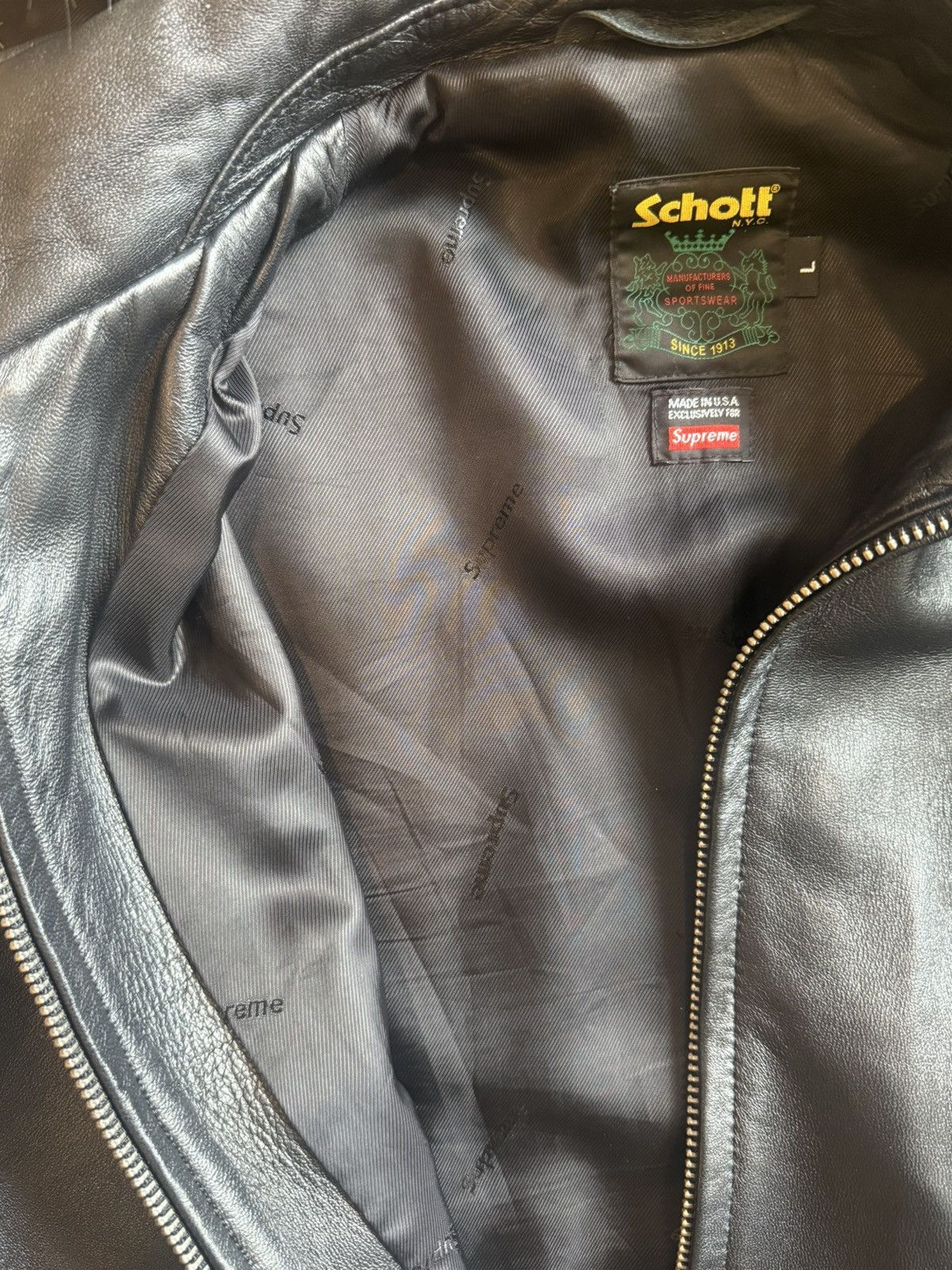 Schott × Supreme Supreme Schott Hooded Leather Bomber Jacket Large Size US L / EU 52-54 / 3 - 6 Thumbnail