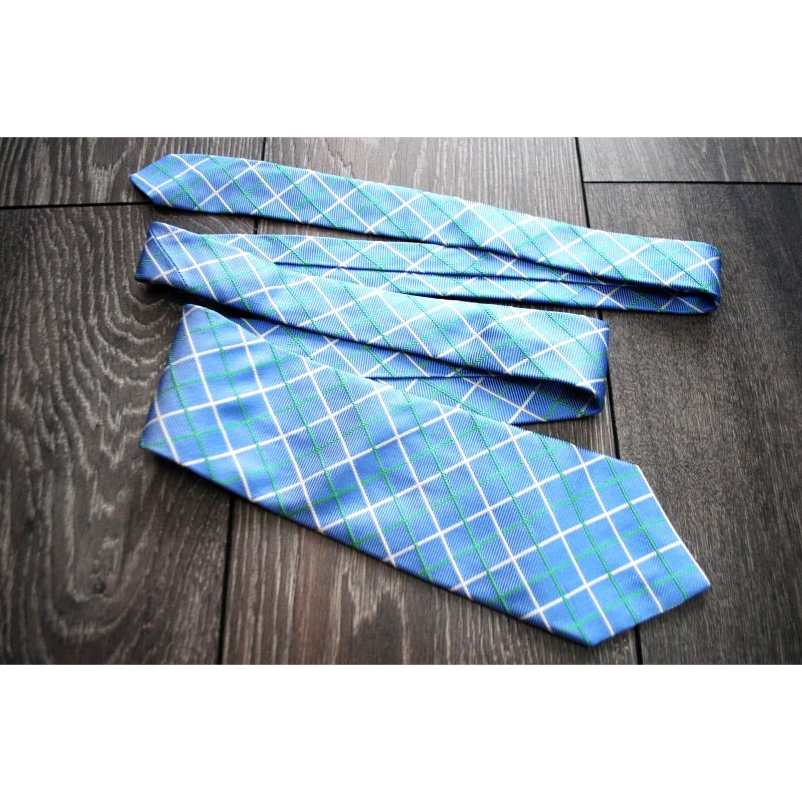 Brooks Brothers BROOKS BROTHERS BLUE MEN'S 100% SILK NECKTIE DESIGNER CHECKED MADE IN USA WOVEN Size ONE SIZE - 2 Thumbnail