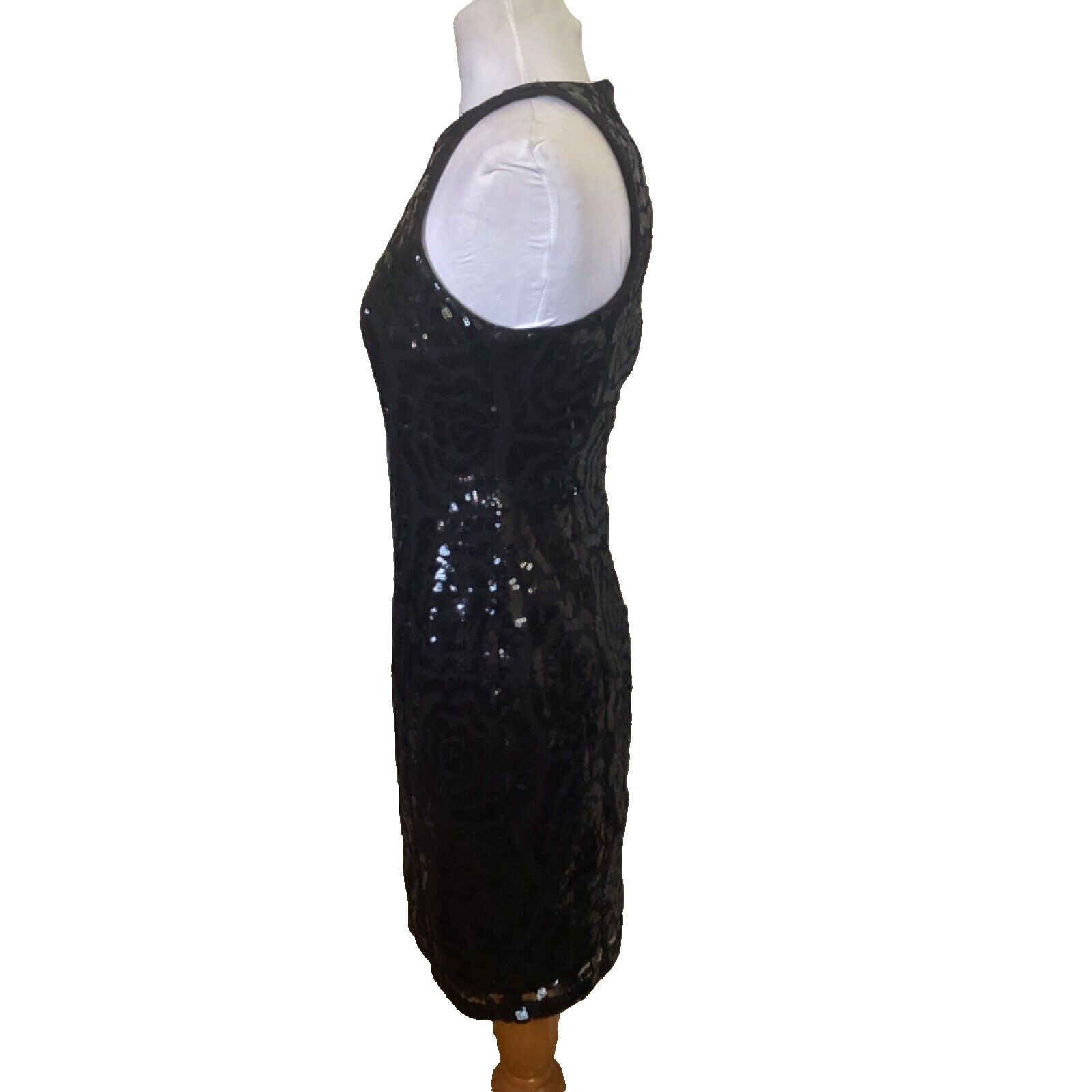 Calvin Klein 💋 CALVIN KLEIN BLACK SEQUINED HALTER COCKTAIL DRESS - SZ 4 Size S / US 4 / IT 40 - 4 Thumbnail