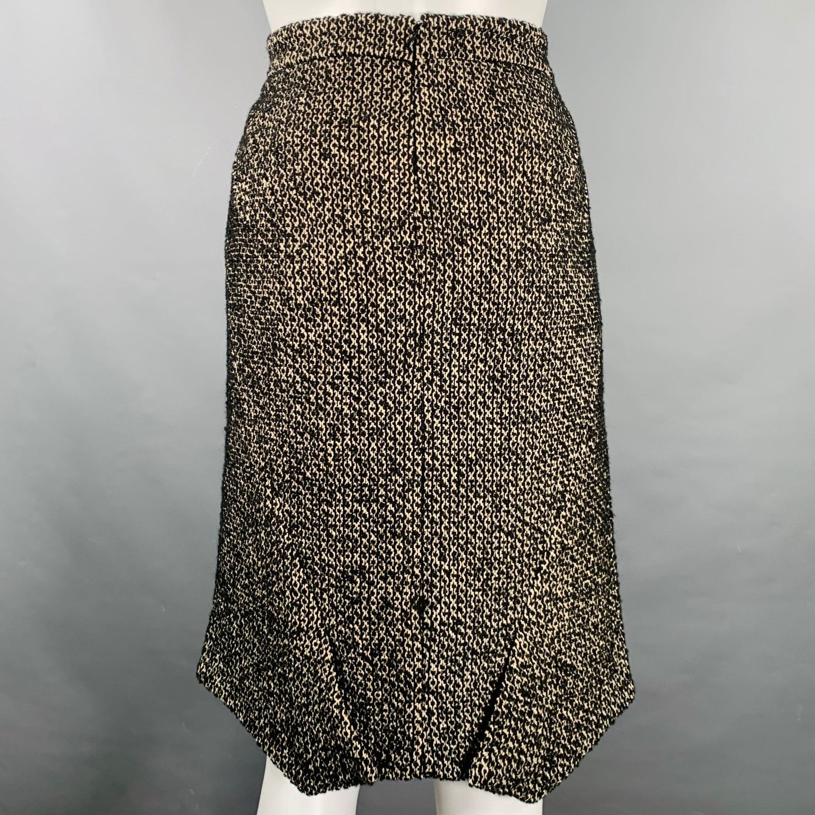 Zac Posen 6 Black White Cotton Blend Tweed Short Sleeve Skirt Suit Size 28" / US 6 / IT 42 - 6 Thumbnail