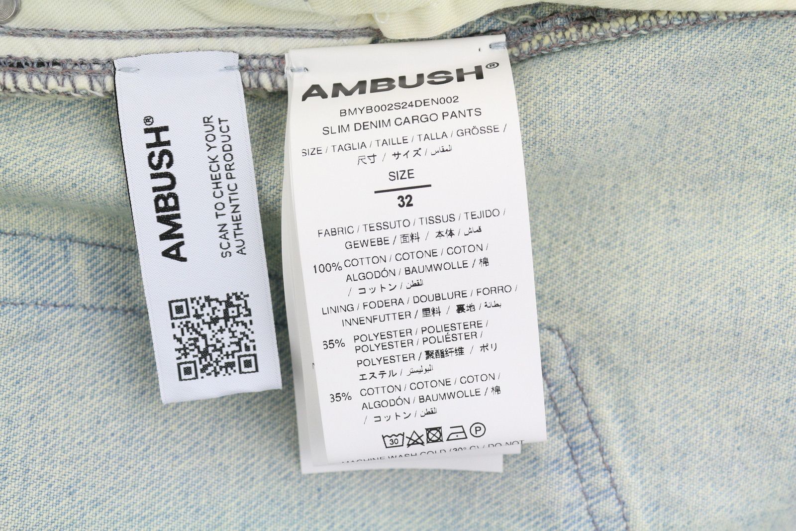 Ambush Design CARGO W32 Light Blue Faded Distress Jeans 86796 Size US 32 / EU 48 - 10 Thumbnail