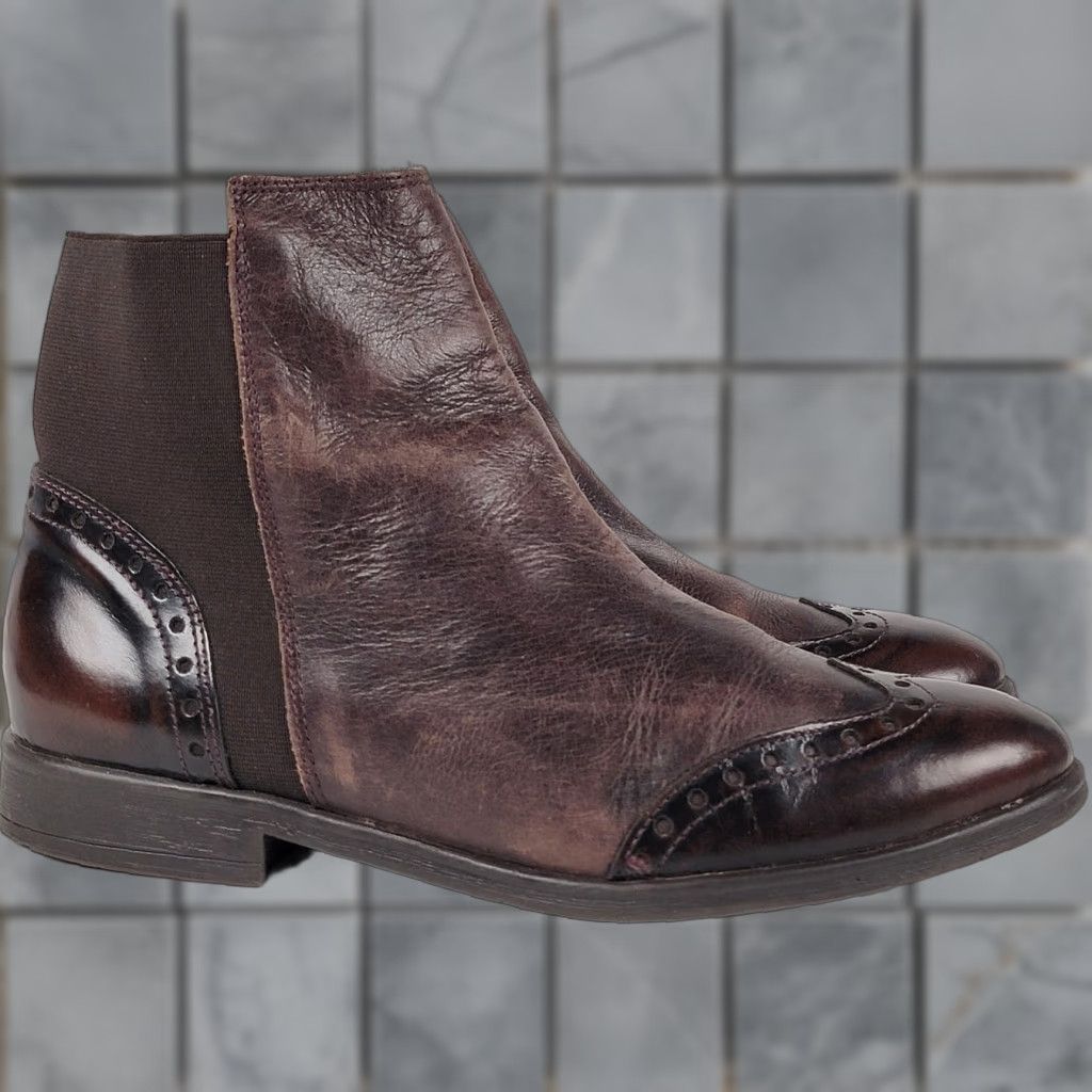 Vintage Cremades Brown Leather 39 Women's Boots Spain Leather Bootie Pull On M EU 39 US 8 Womens Size US 9 / IT 39 - 1 Thumbnail