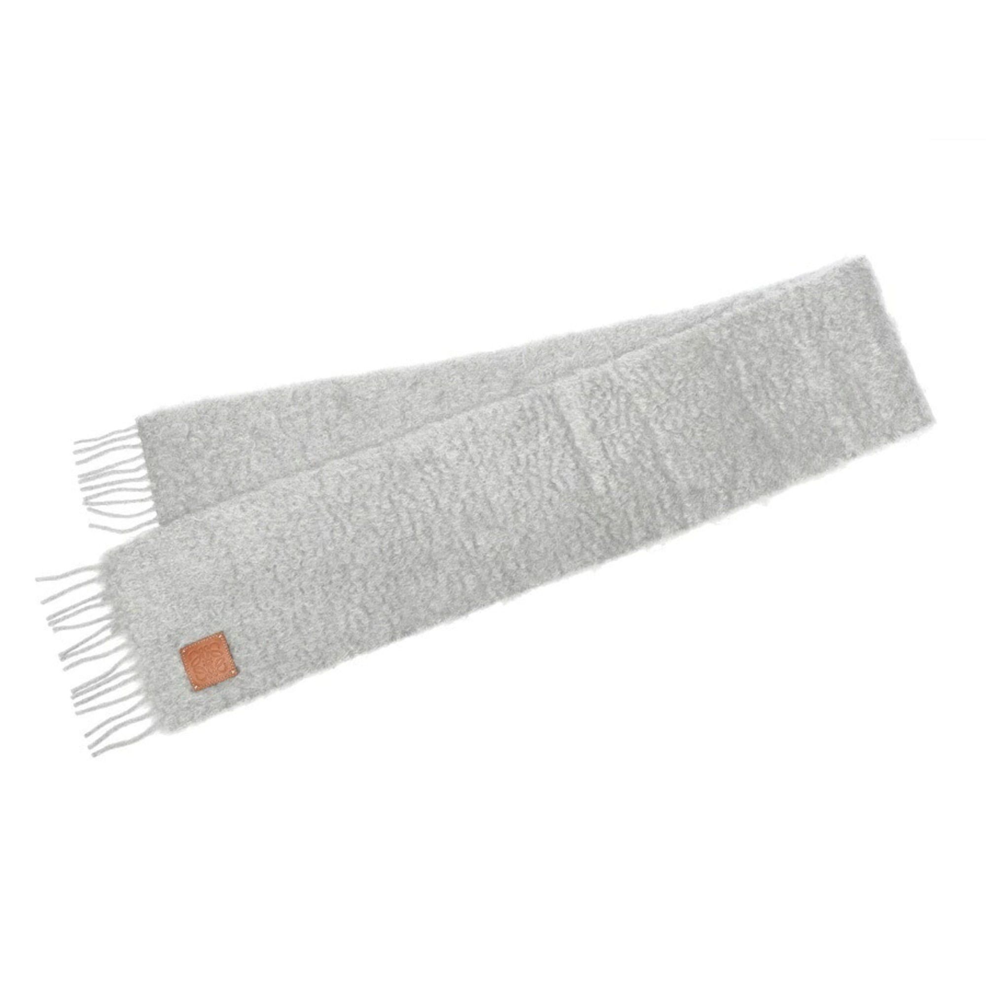 Loewe LOEWE Anagram Scarf Muffler F655254X01 Mohair Wool Light Gray S-160068 Size ONE SIZE - 1 Thumbnail