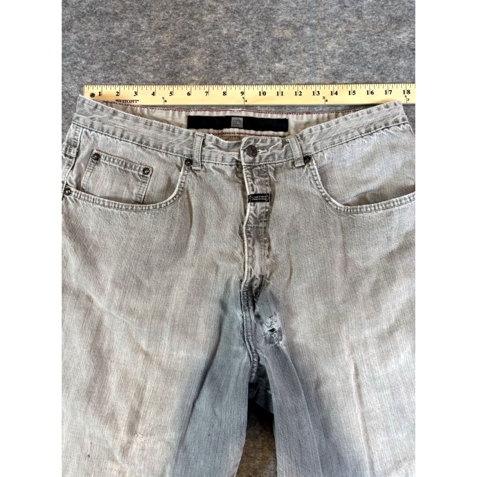 Vintage VINTAGE Girbaud Jeans Gray Men's 38M 38x32 Denim 5-Pocket Baggy Relaxed 90s Pocketed Logo France China Jeans Mens Gray 38x32 Size US 38 / EU 54 - 2 Thumbnail