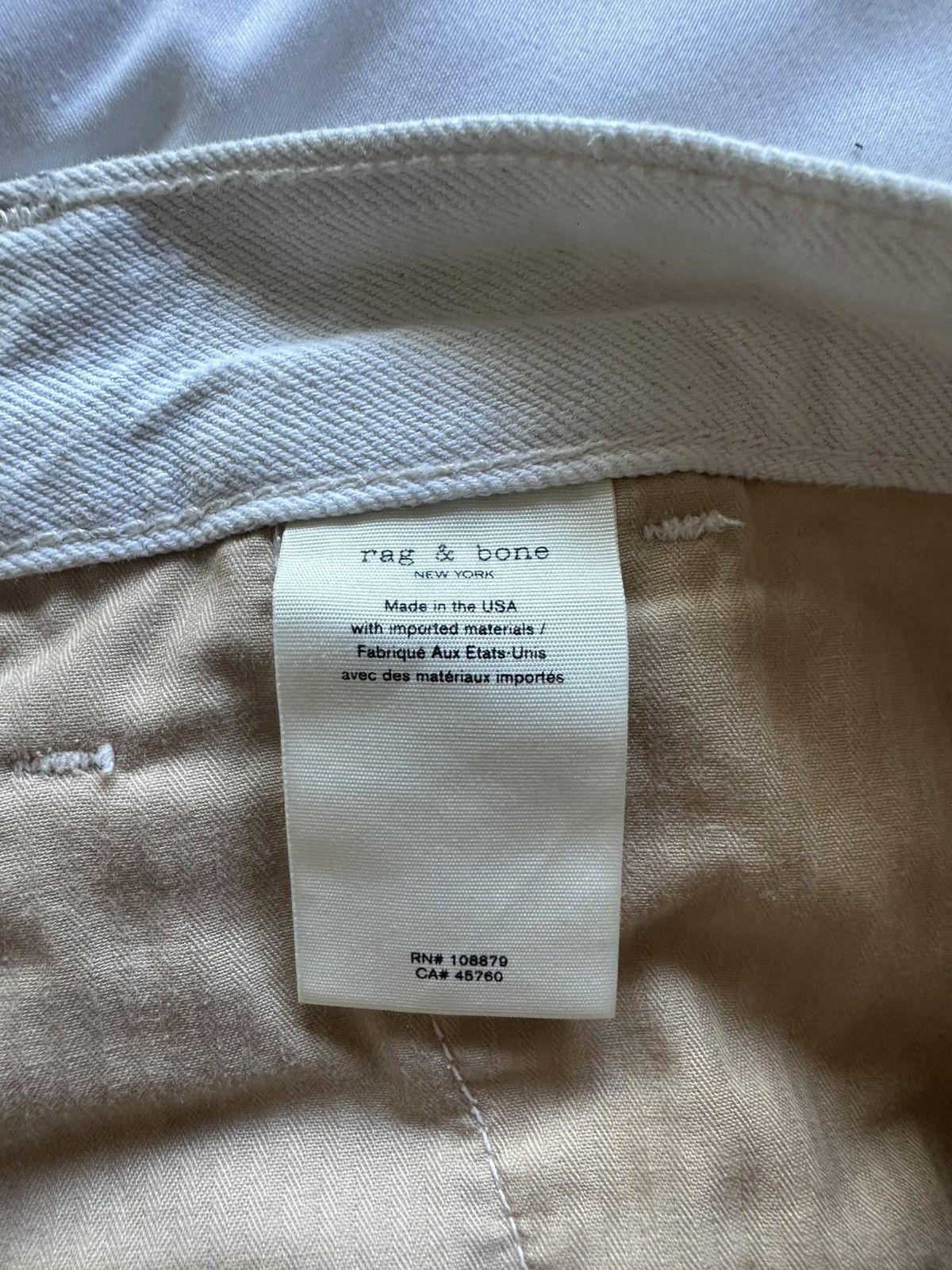 Rag & Bone Rag and Bone White Denim Shorts Size US 33 - 6 Thumbnail