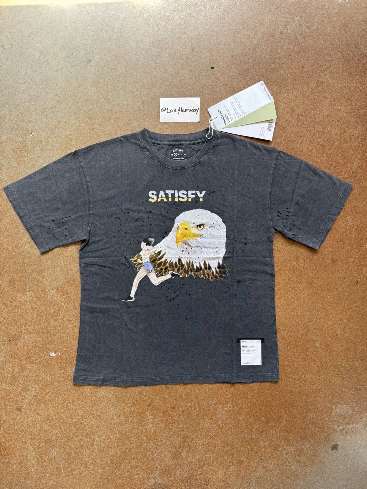 Satisfy Satisfy Eagle Harley MothTech Tee Aged Black Small Size US S / EU 44-46 / 1 - 1 Thumbnail