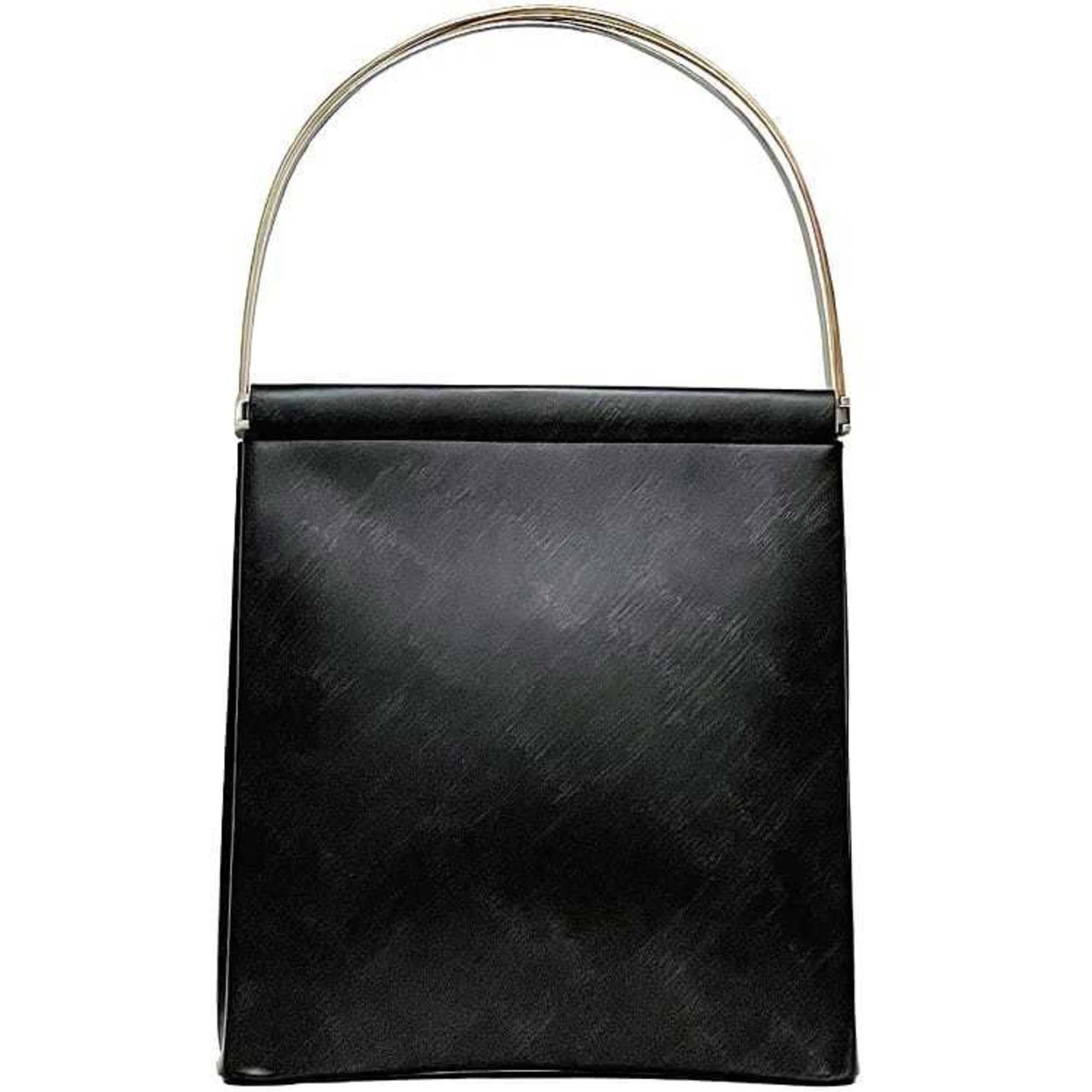 Cartier Tote Bag F-23063 Black Trinity Leather Compartment Accordion Freestanding Women's Shoulder Design Handle