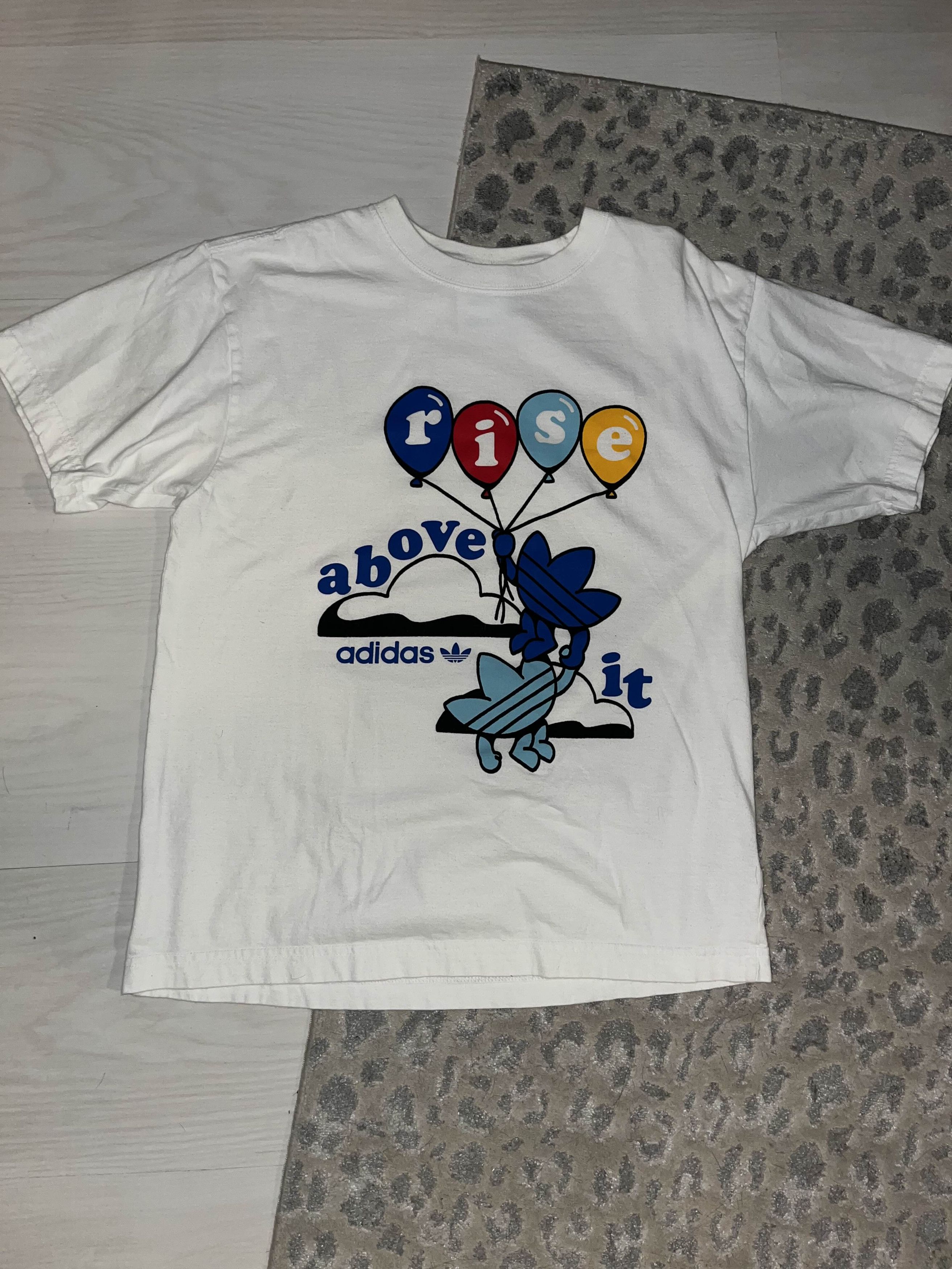 Adidas Adidas Originals "Rise Above It" Trefoil White Tee Size US S / EU 44-46 / 1 - 1 Thumbnail