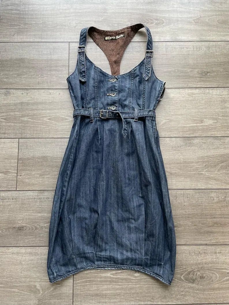 Miss Sixty Y2K Miss Sixty Denim Dress | Tulip Midi Grunge | Size 26 Size XS / US 0-2 / IT 36-38 - 1 Thumbnail