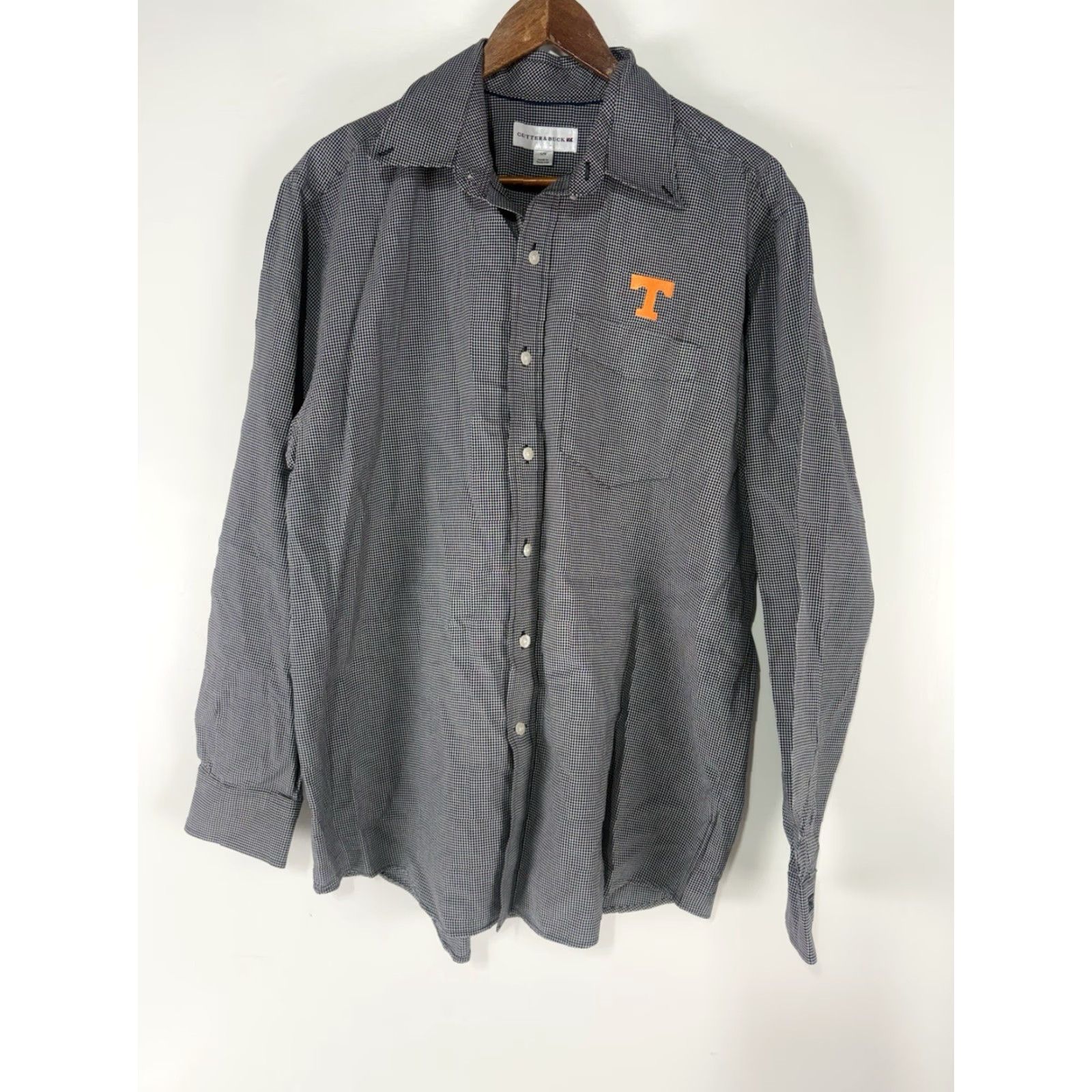Cutter & Buck Cutter & Buck Button Up Shirt Men’s L Black/White Check-ered 100% Cotton Embroidered T On Left Chest Pockets Size US L / EU 52-54 / 3 - 2 Thumbnail