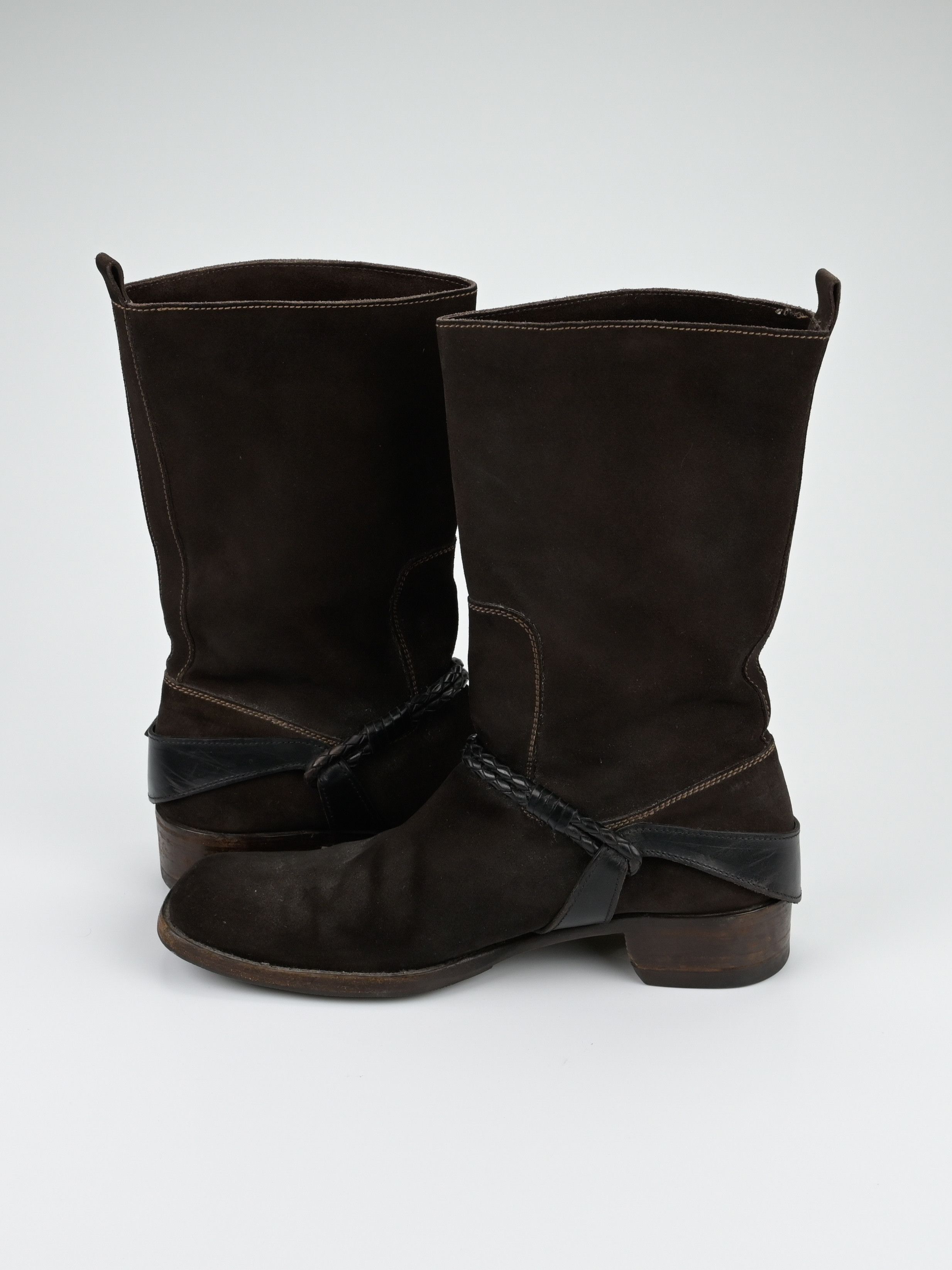 Bottega Veneta Suede Intrecciato Braided Weave Cord Boots Size US 10 / EU 43 - 6 Thumbnail