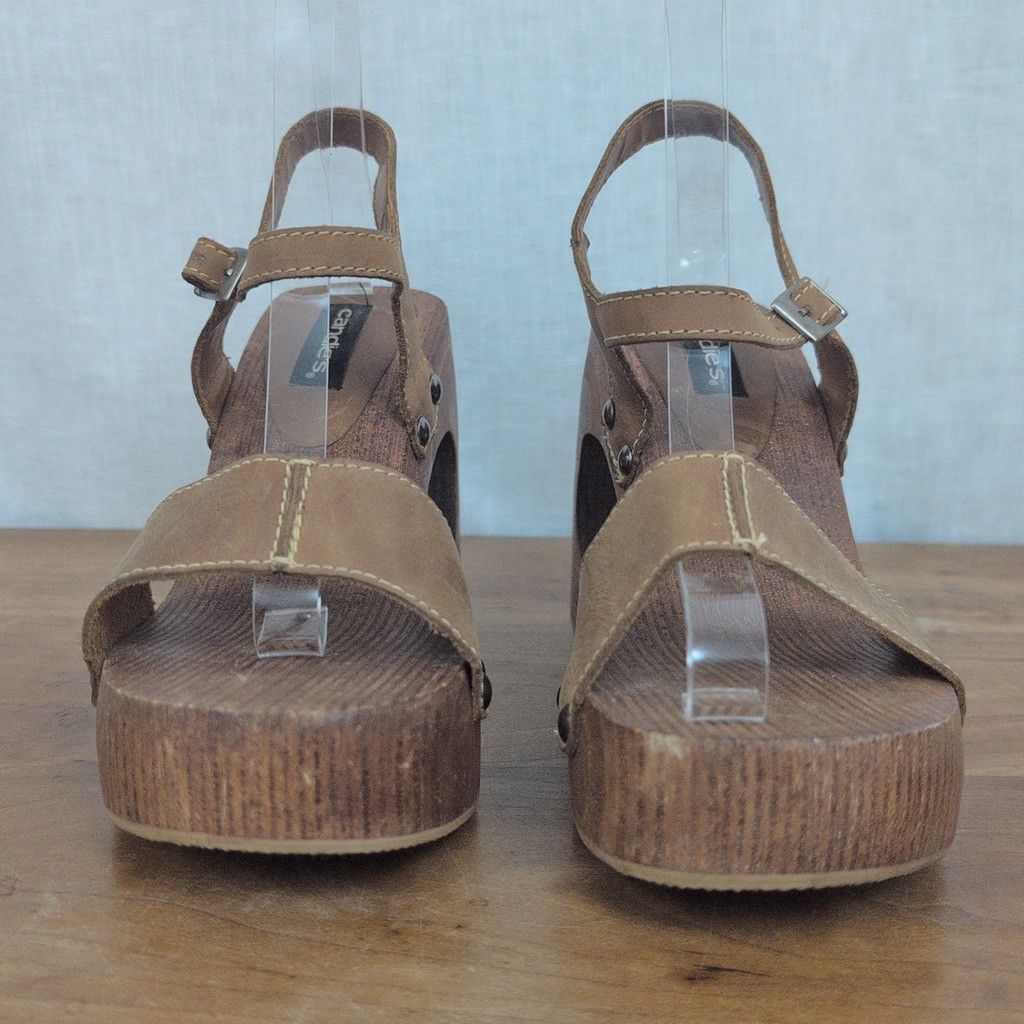 Vintage Vintage Candie's Wooden Platform Strappy Sandal Heels 8.5M Size US 8.5 / IT 38.5 - 9 Thumbnail