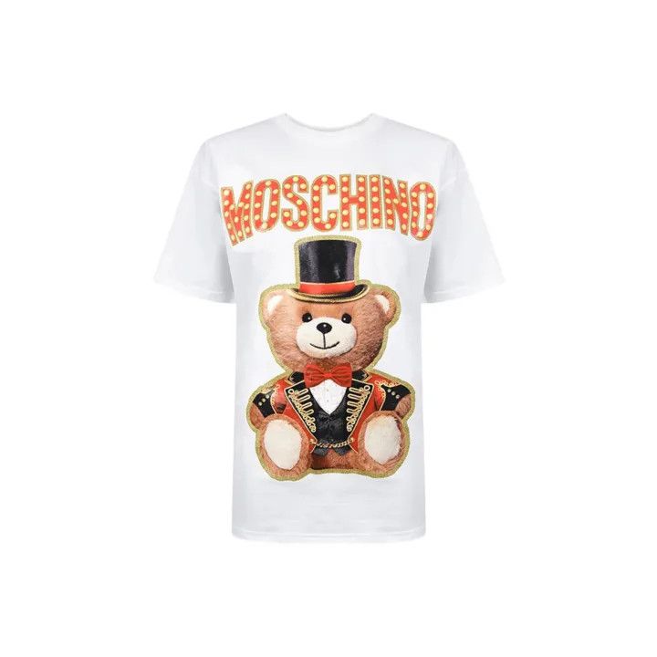 Moschino Moschino Bear Print Cotton T-Shirt for Women 0079 Size XS / US 0-2 / IT 36-38 - 1 Thumbnail