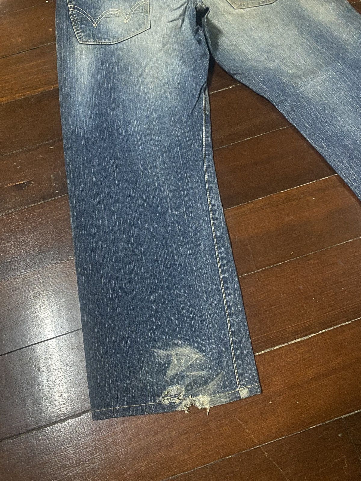 Edwin Vintage Edwin 505z Selvedge Faded Wash mud wash Baggy Jeans Size US 36 / EU 52 - 12 Thumbnail