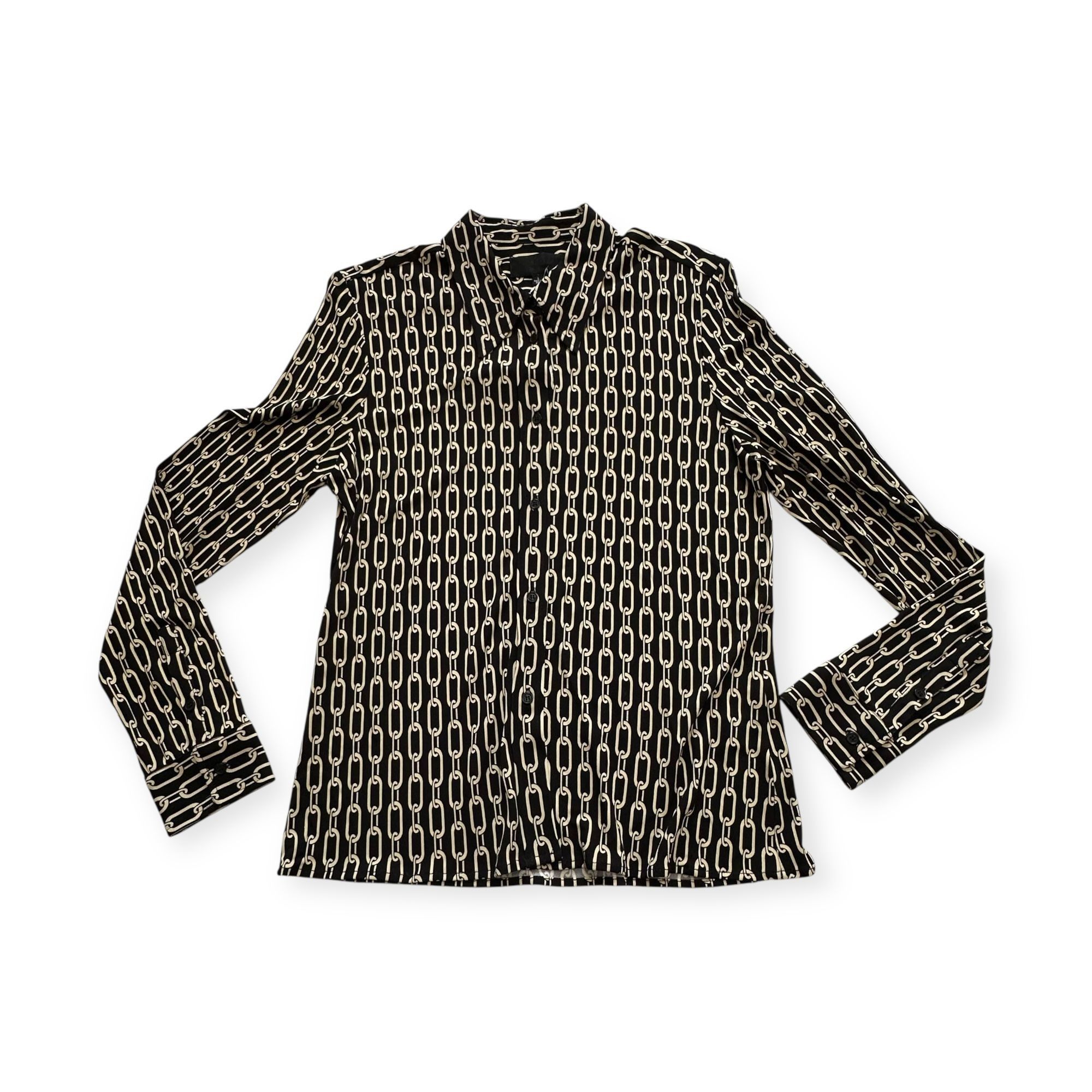 Nili Lotan NILI LOTAN Celestine Print Shirt, Small Chain Print, Size L, Size L / US 10 / IT 46 - 5 Thumbnail