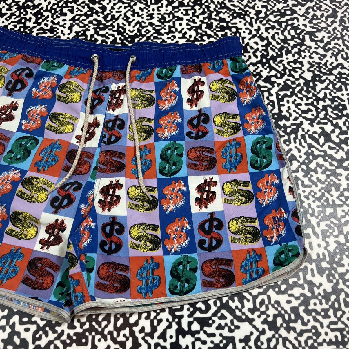Andy Warhol Vintage Y2K Andy Warhol Dollar Logo Luxury Retro Shorts Size US 36 / EU 52 - 4 Thumbnail