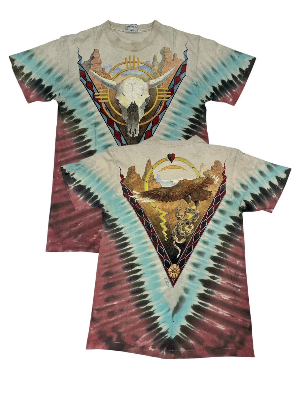 Liquid Blue vtg 1992 Liquid Blue Shirt Skull Eagle Snake Charles Campbel Size US L / EU 52-54 / 3 - 1 Thumbnail