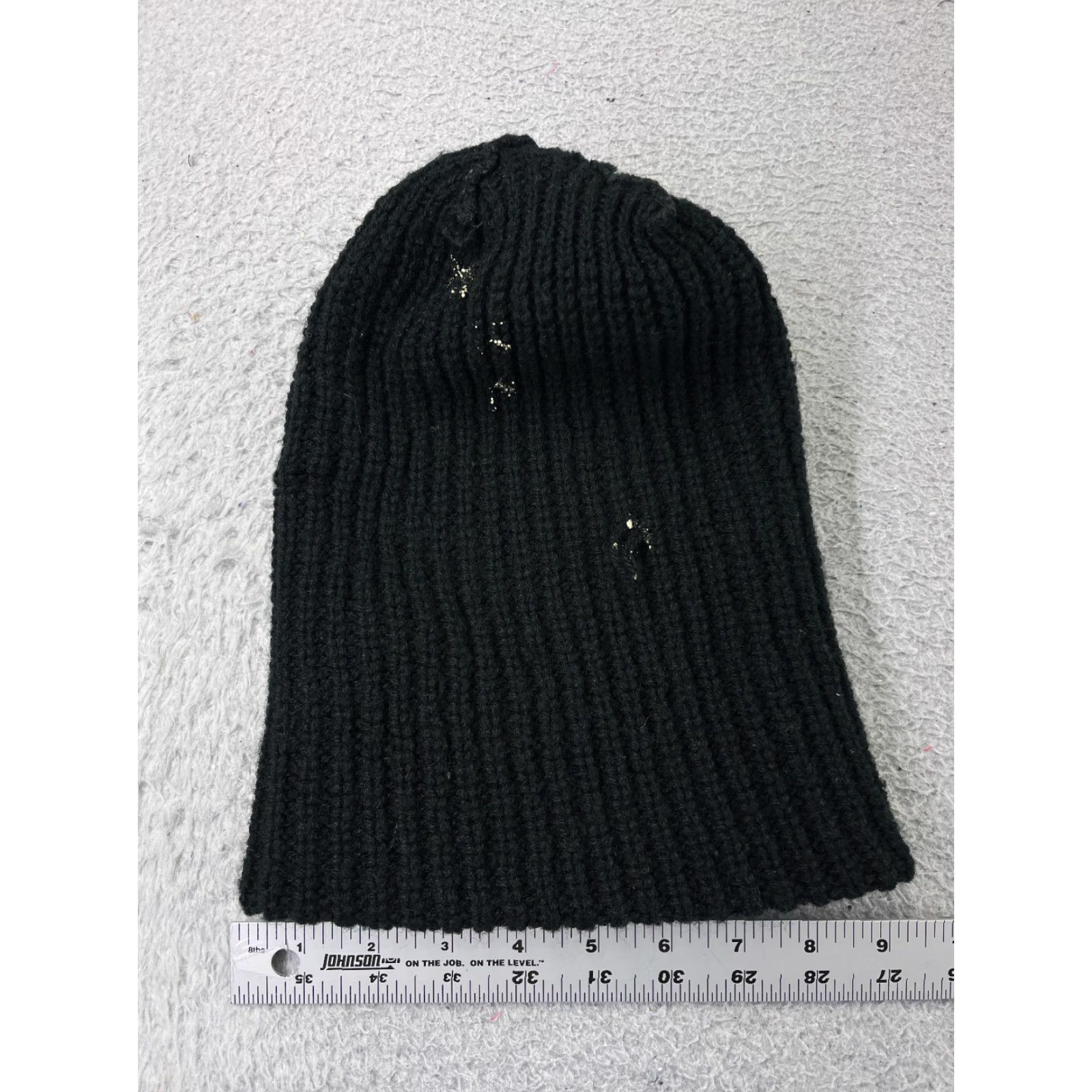 Vintage BEANIE TOQUE Adult One Size Black Knit Ribbed Acrylic Winter Ski Hat Mens Sized Beanie Men Black 1 Size Knit Ski Theme Size ONE SIZE - 4 Thumbnail