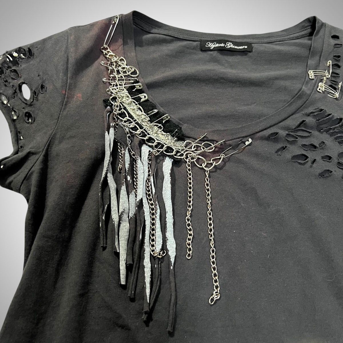 Hysteric Glamour Hysteric Glamour Thrashed Safety Pins Shirt Size US S / EU 44-46 / 1 - 3 Thumbnail