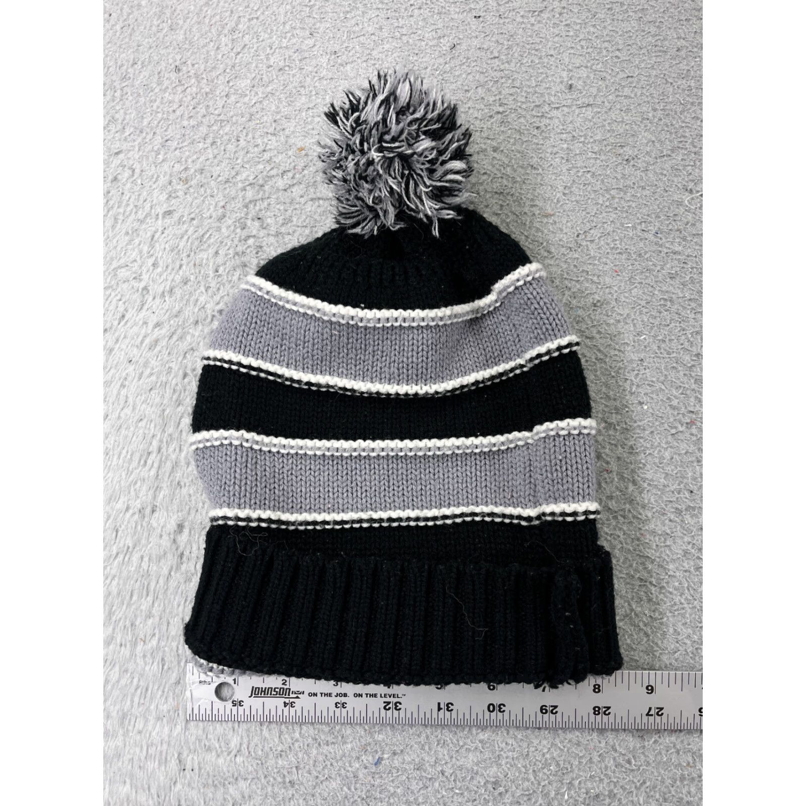Vintage Family Dollar Beanie Hat Adult One Size Black Knit Striped Acrylic Outdoor Ski Unisex Size ONE SIZE - 4 Thumbnail