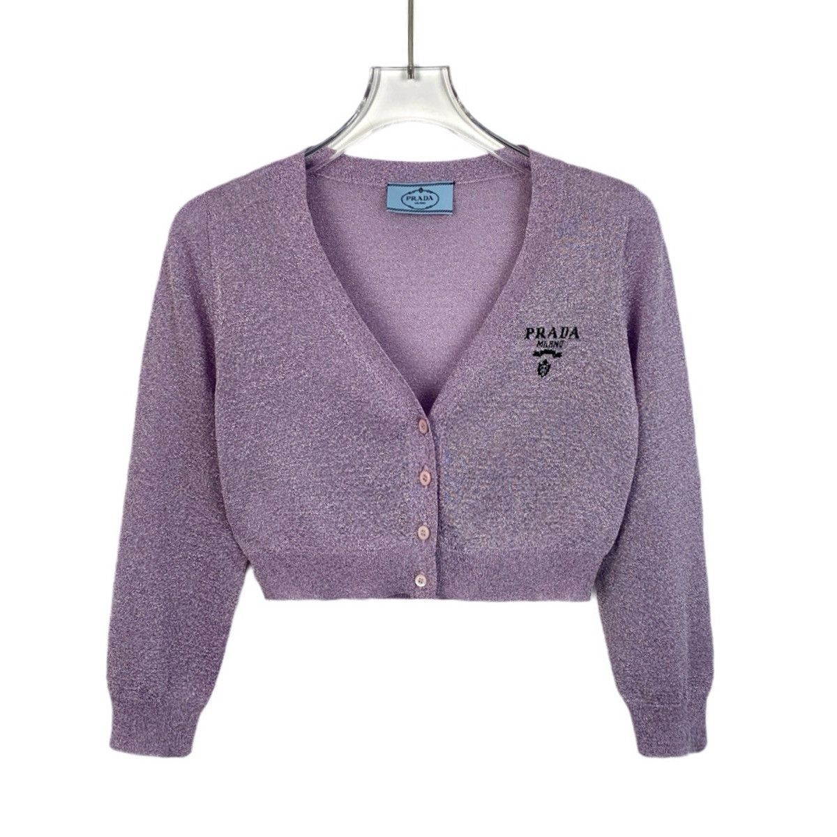 Prada Prada Logo Letter Embroidered Cropped Knit Cardigan K26WX Size S / US 4 / IT 40 - 1 Thumbnail