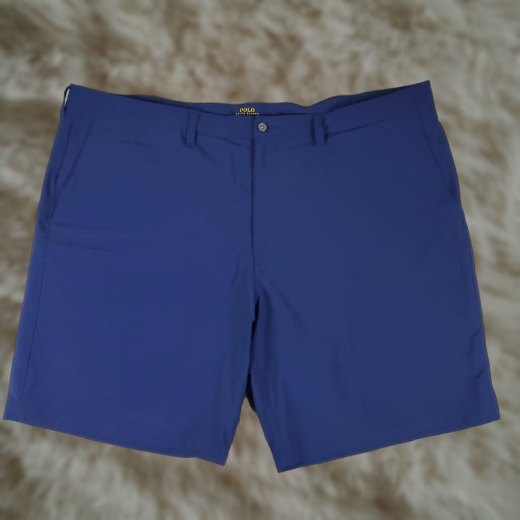 Ralph Lauren Shorts Mens Size 46 Chino Flat Front Blue Polyester