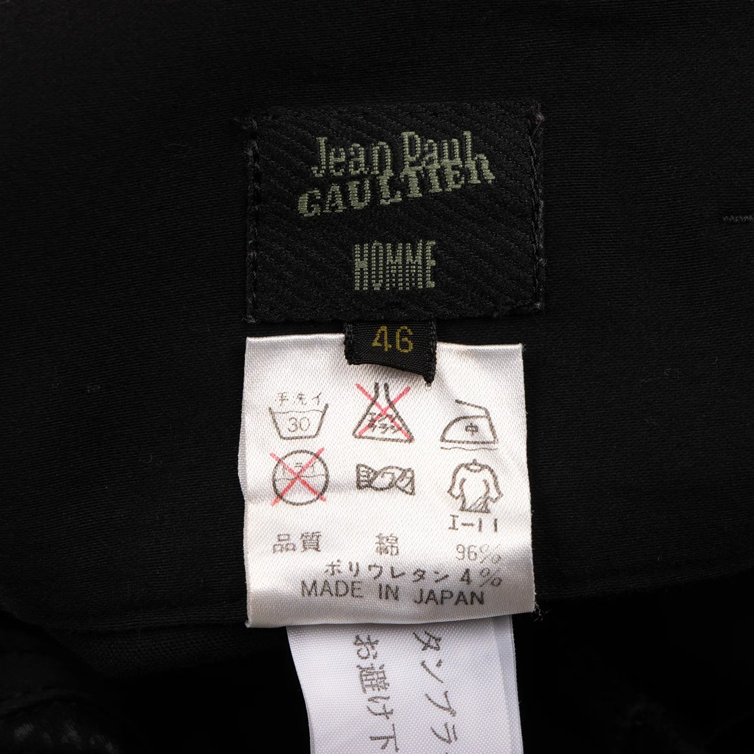 Coated Cotton Stretch Pants in Black Size 46
