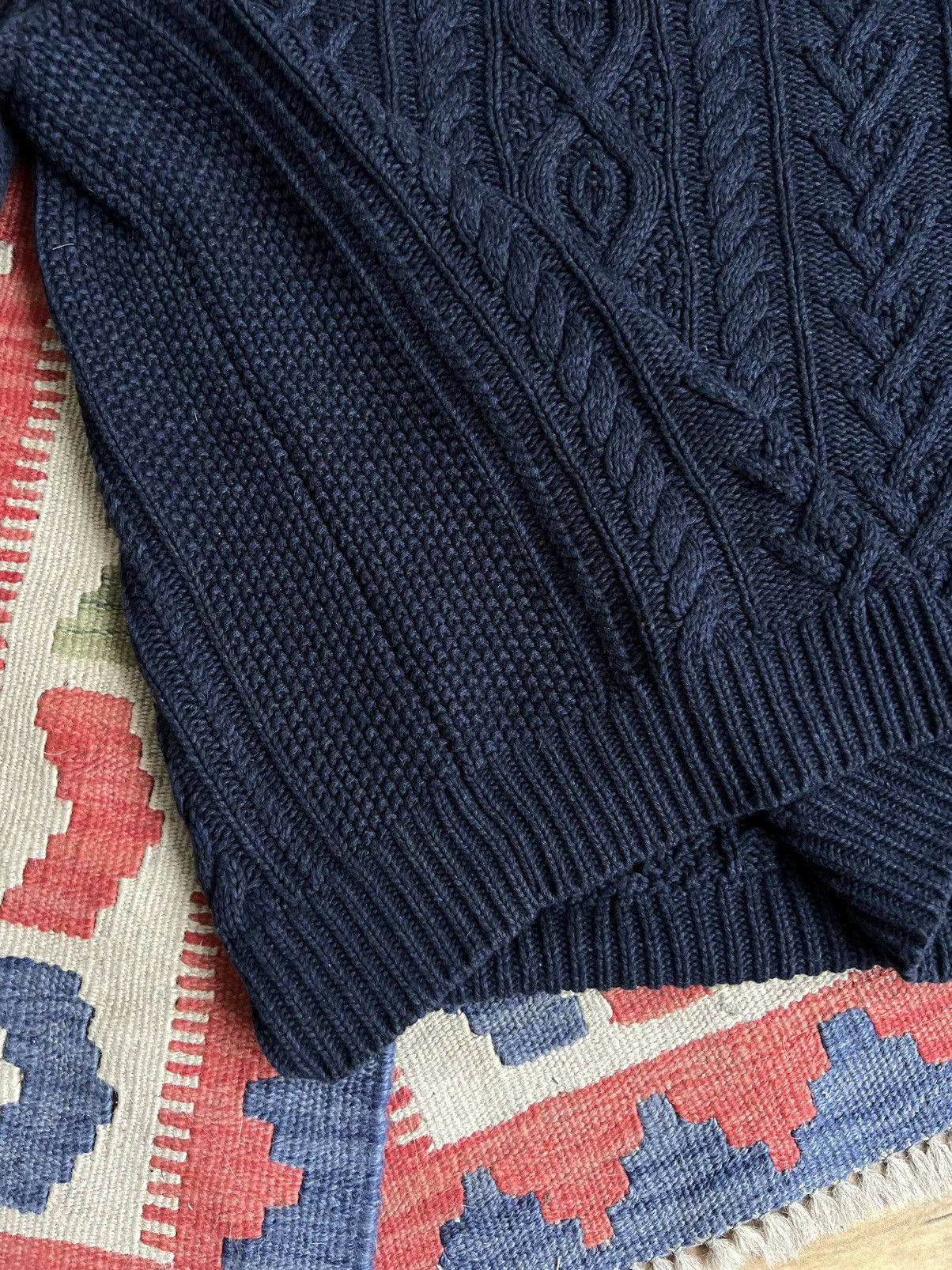 Polo Ralph Lauren Polo by Ralph Lauren Aran Heavy Knitted Indigo Sweater Size US L / EU 52-54 / 3 - 10 Thumbnail