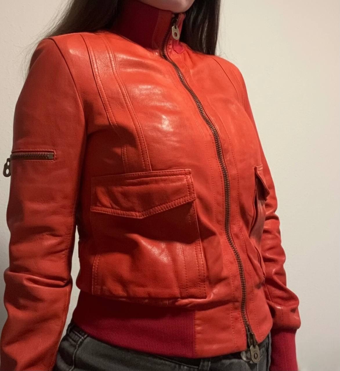 Bally Bally Y2K aesthetic Lambskin Leather Cropped Bomber Size XS / US 0-2 / IT 36-38 - 7 Thumbnail