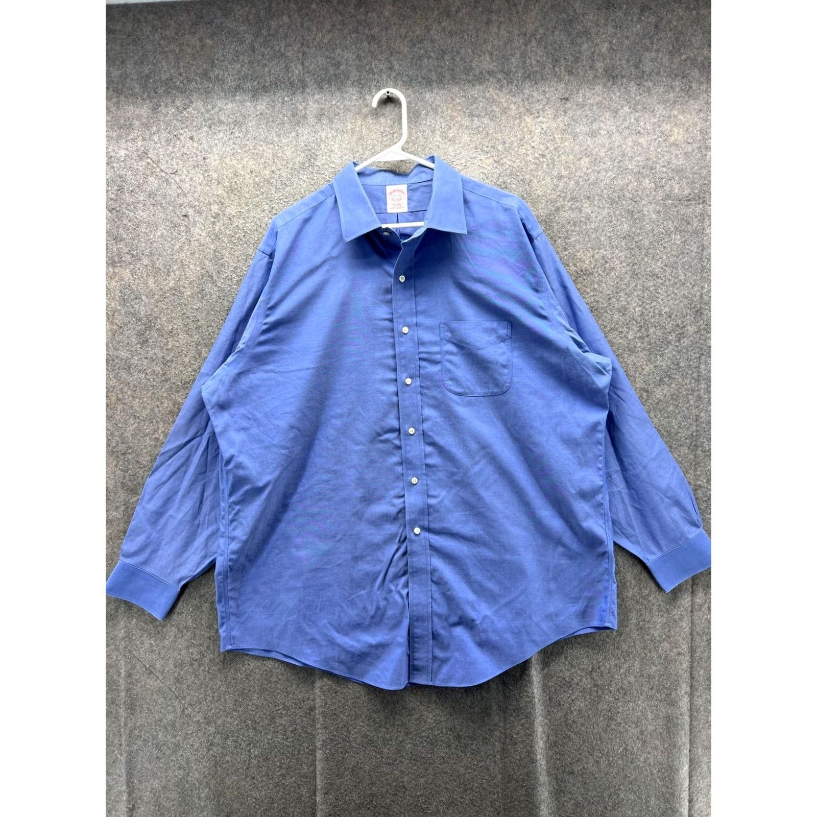 Brooks Brothers Brooks Brothers Dress Shirt Mens 17.5 Blue Solid Classic Fit Cotton Shirt Size 48R - 2 Thumbnail