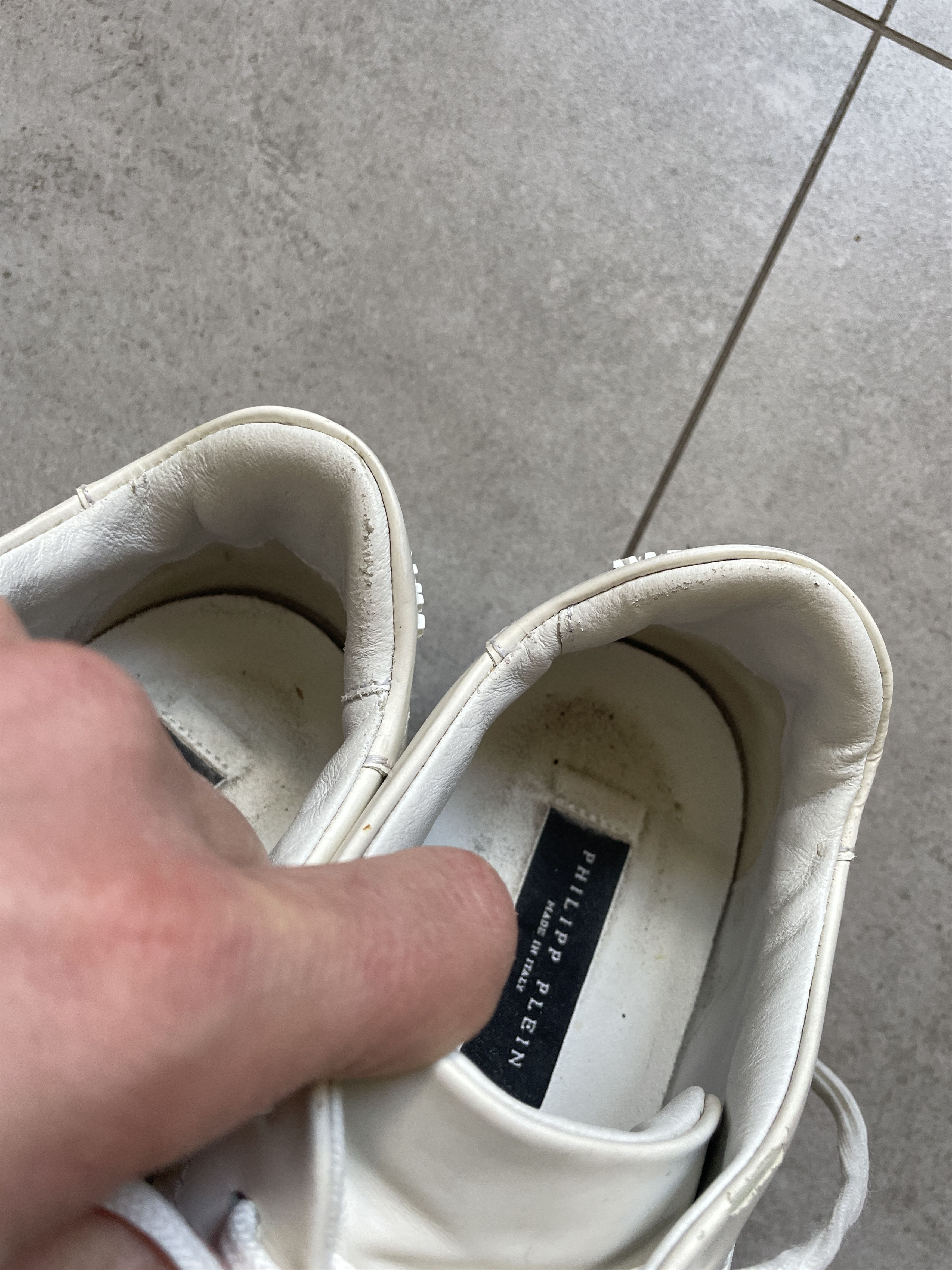Philipp Plein PHILLIP PLEIN SKULL WHITE LEATHER LOW TOPS Size US 9.5 / EU 42-43 - 8 Thumbnail