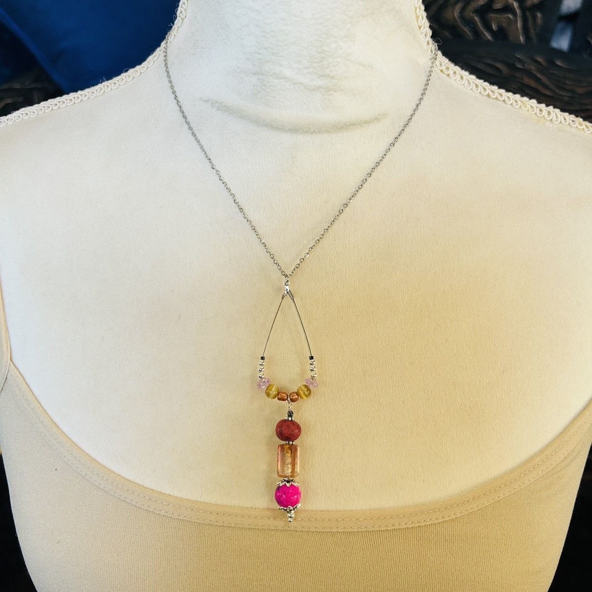 Handmade Handcrafted vintage bead changeable charm pendant necklace Size ONE SIZE - 3 Thumbnail